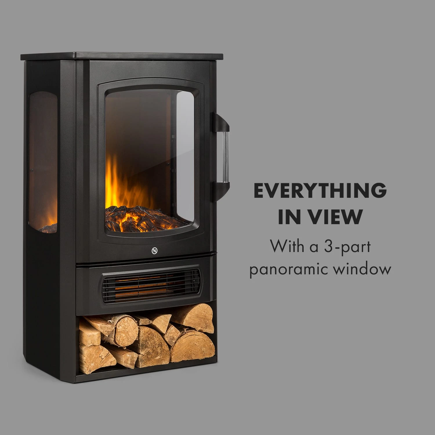 Bormio Panorama Elektrischer Kamin 1000/2000W Thermostat – Bild 3