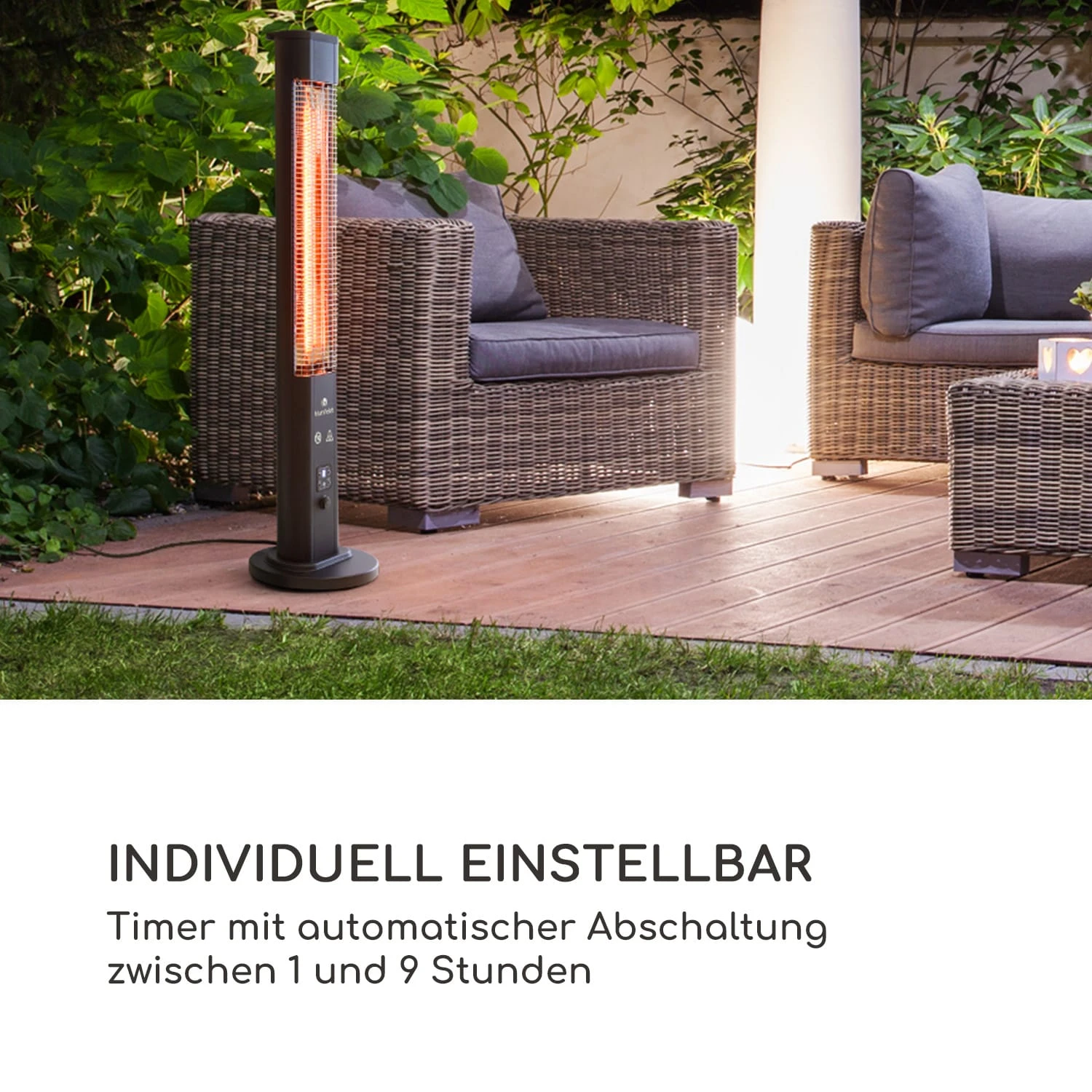 Heat Guru Plus Outdoor Heizstrahler 1200W 3 Heizstufen Fernbedienung – Bild 2