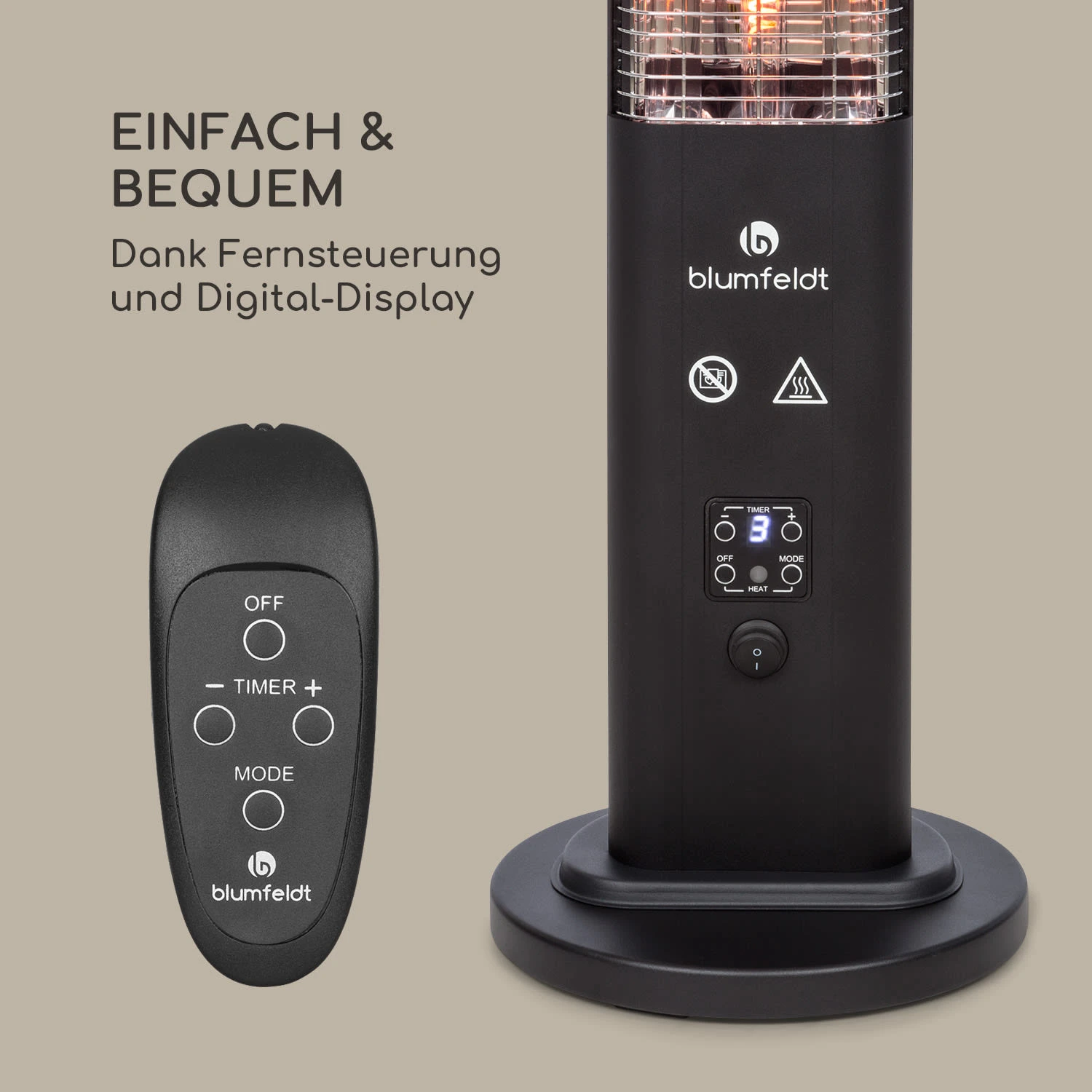 Heat Guru Plus Outdoor Heizstrahler 1200W 3 Heizstufen Fernbedienung – Bild 6