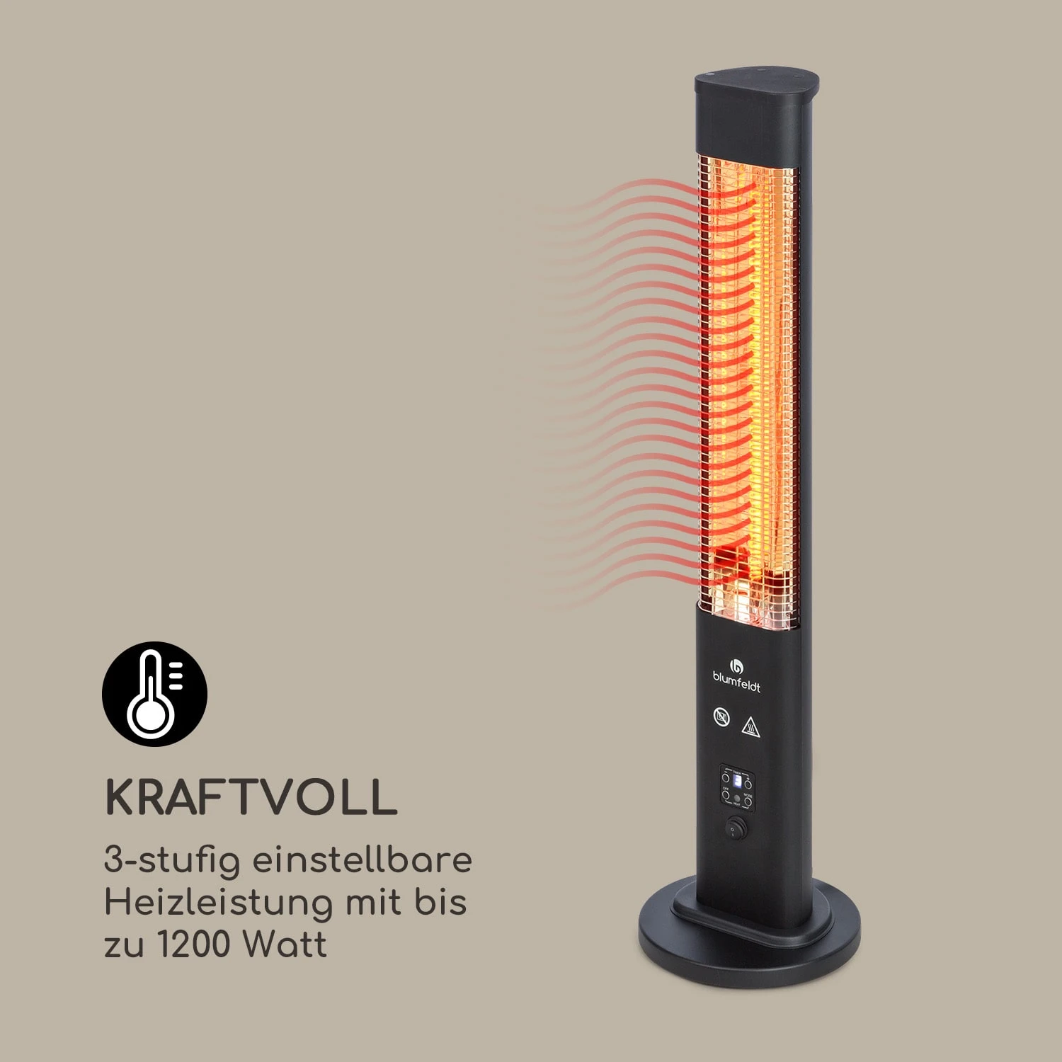 Heat Guru Plus Outdoor Heizstrahler 1200W 3 Heizstufen Fernbedienung – Bild 7