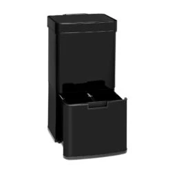 Touchless Black Stainless Steel Müllsammler Sensor 72L 4 Behälter ABS / PP / Edelstahl Schwarz
