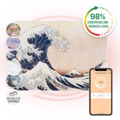Wonderwall Air Art Smart Infrarotheizung 80x60cm 500W Wandmontage Welle