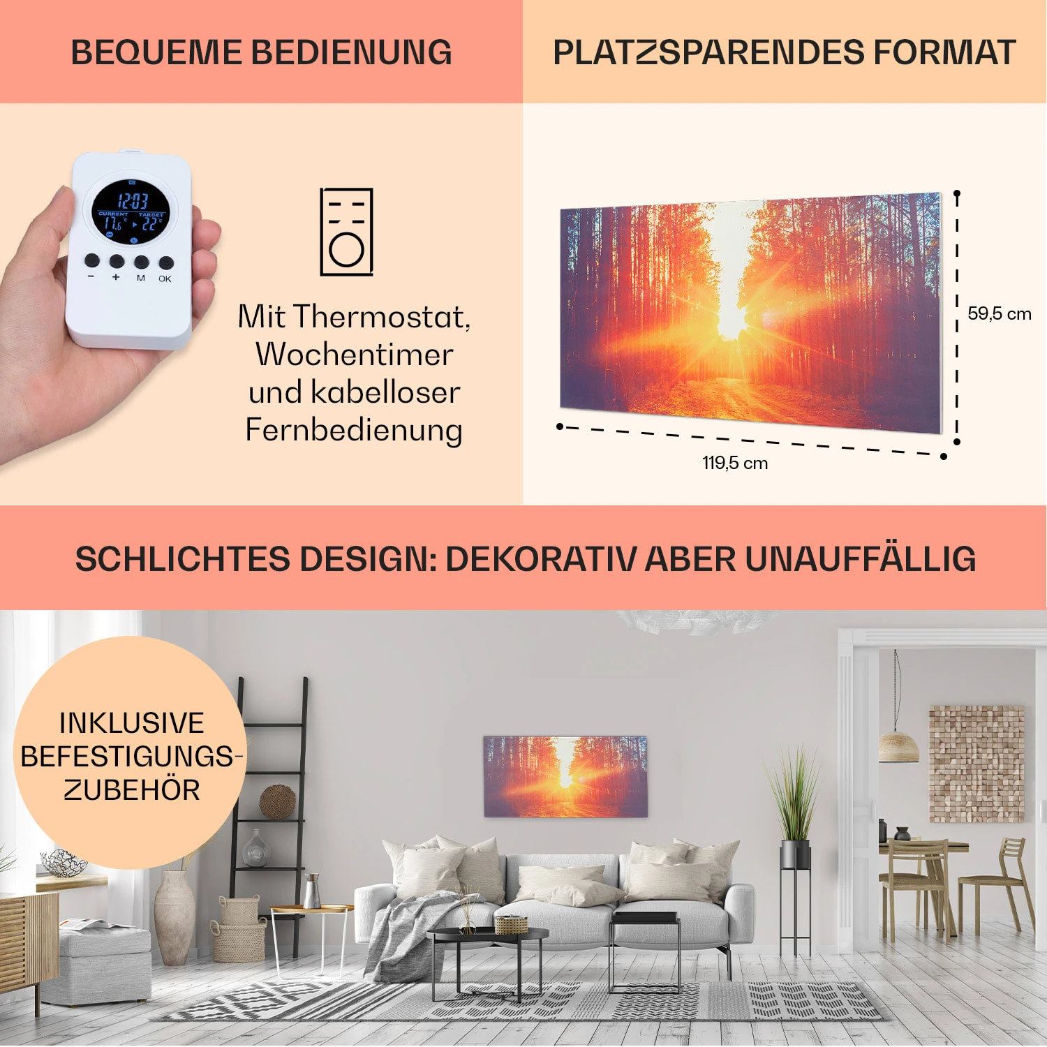 Wonderwall Air Art Infinite 720 Infrarotheizung 120x60 Cm – Bild 6