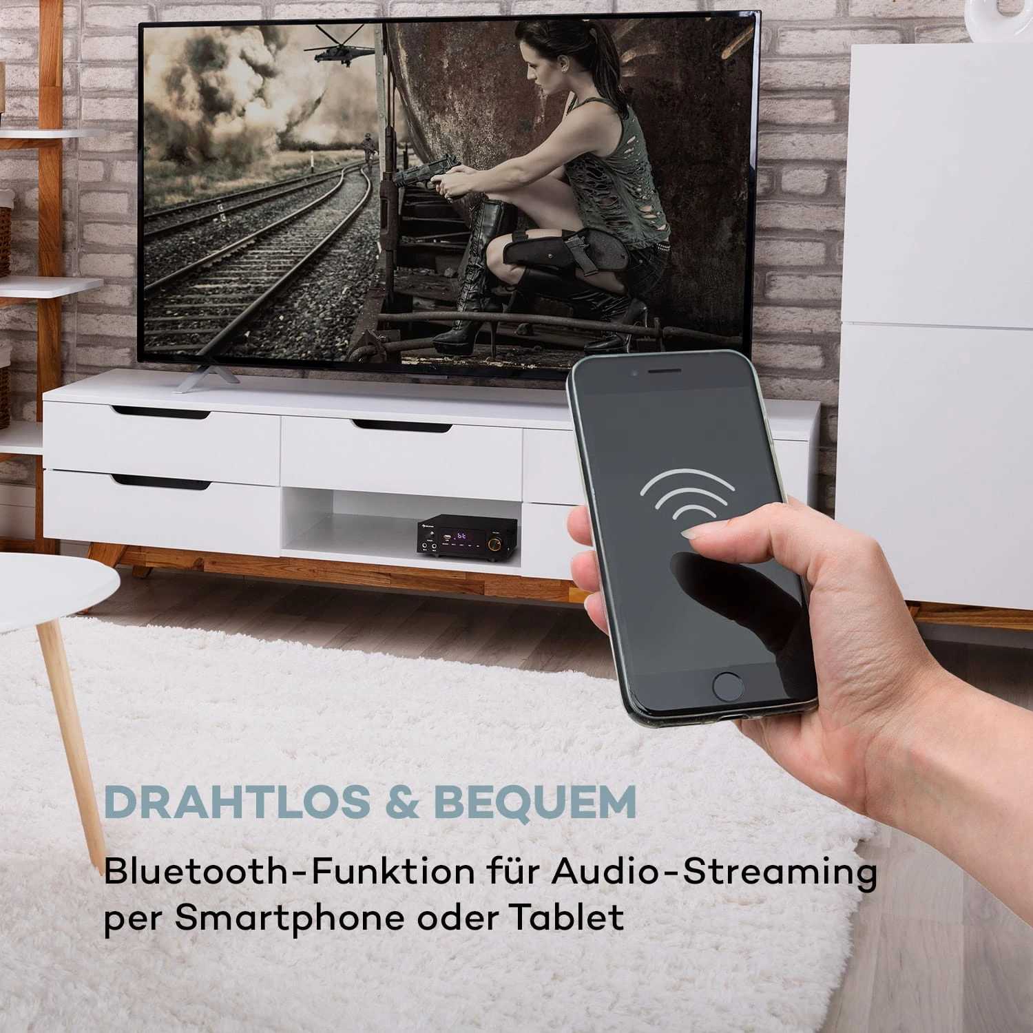 AMP-2 DG Stereo-Hifi-Verstärker 2x50W RMS BT/USB Opt. & Coax. Dig-In – Bild 3