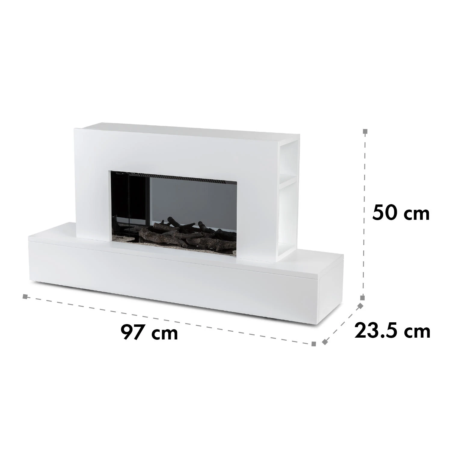 Heat 'n Beat Elektrischer Kamin 900/1800W LED Bluetooth-Speaker Flammenillusion – Bild 10