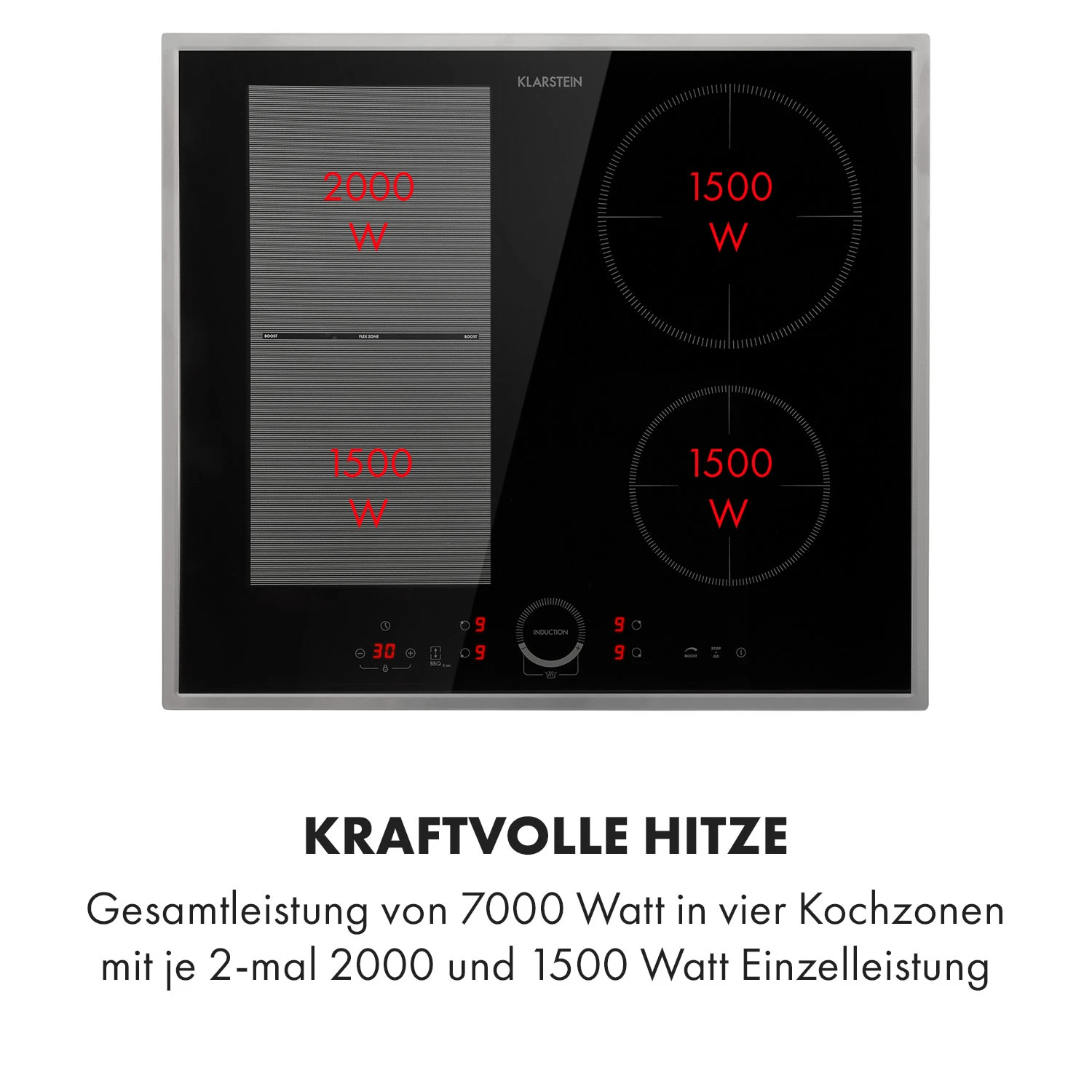 Delicatessa 60 Hybrid Prime Einbaukochfeld Induktion 4 Zonen 7000W – Bild 4