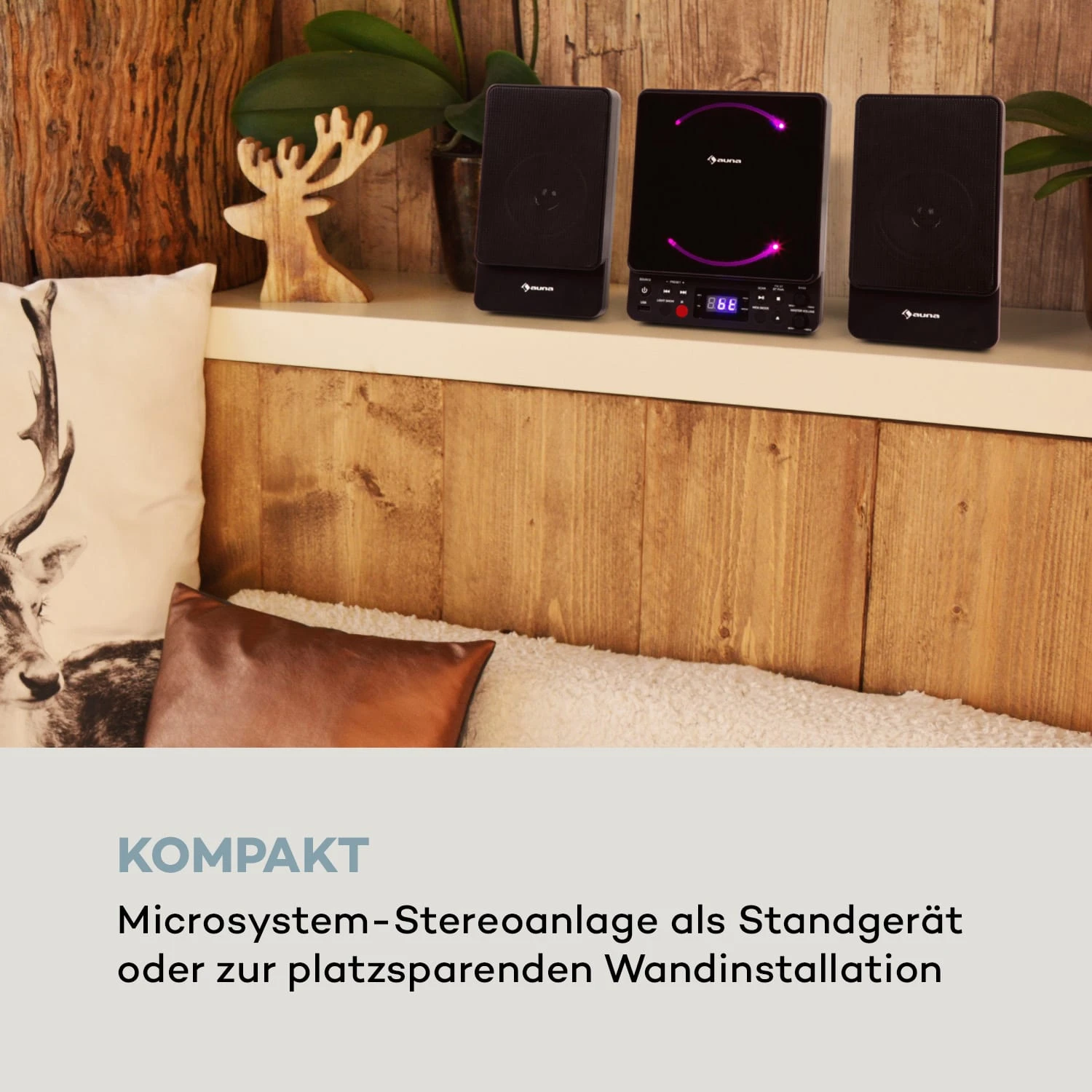 Microstar Vertikal-Stereoanlage CD-Player Bluetooth USB Fernbedienung – Bild 2