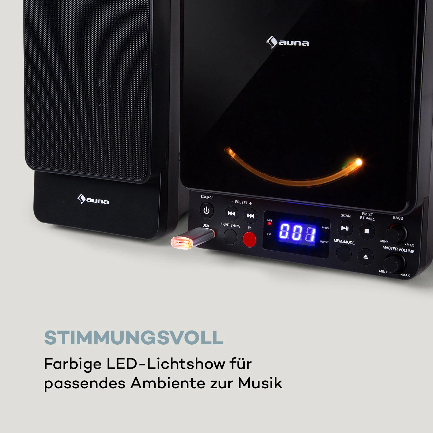 Microstar Vertikal-Stereoanlage CD-Player Bluetooth USB Fernbedienung – Bild 6