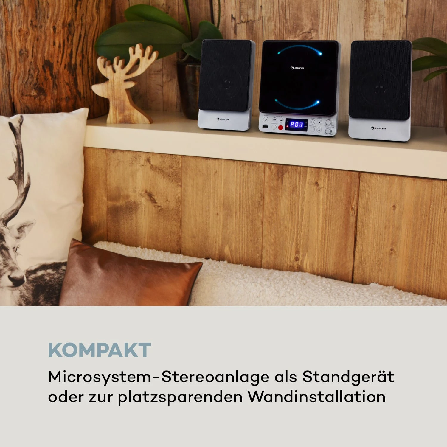 Microstar Microsystem Vertikalanlage CD-Player BT/USB Fernbedienung – Bild 2