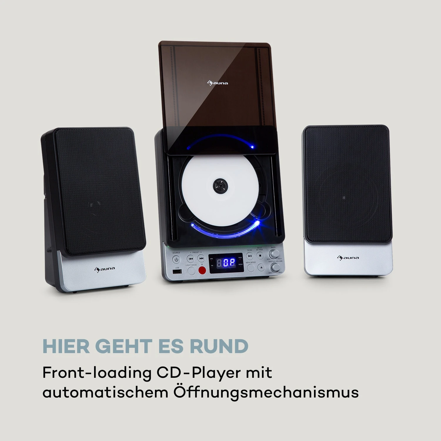 Microstar Microsystem Vertikalanlage CD-Player BT/USB Fernbedienung – Bild 4