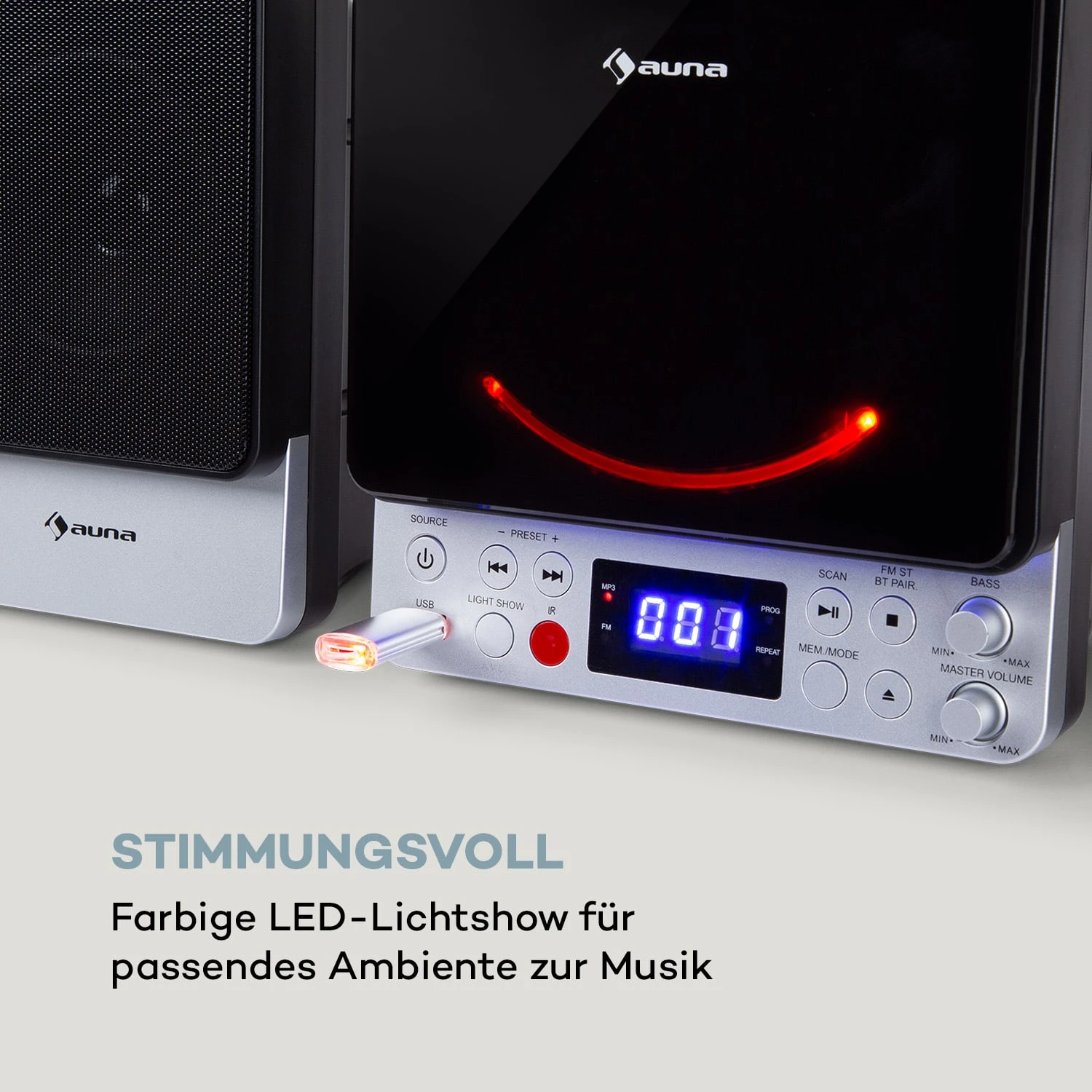Microstar Microsystem Vertikalanlage CD-Player BT/USB Fernbedienung – Bild 6