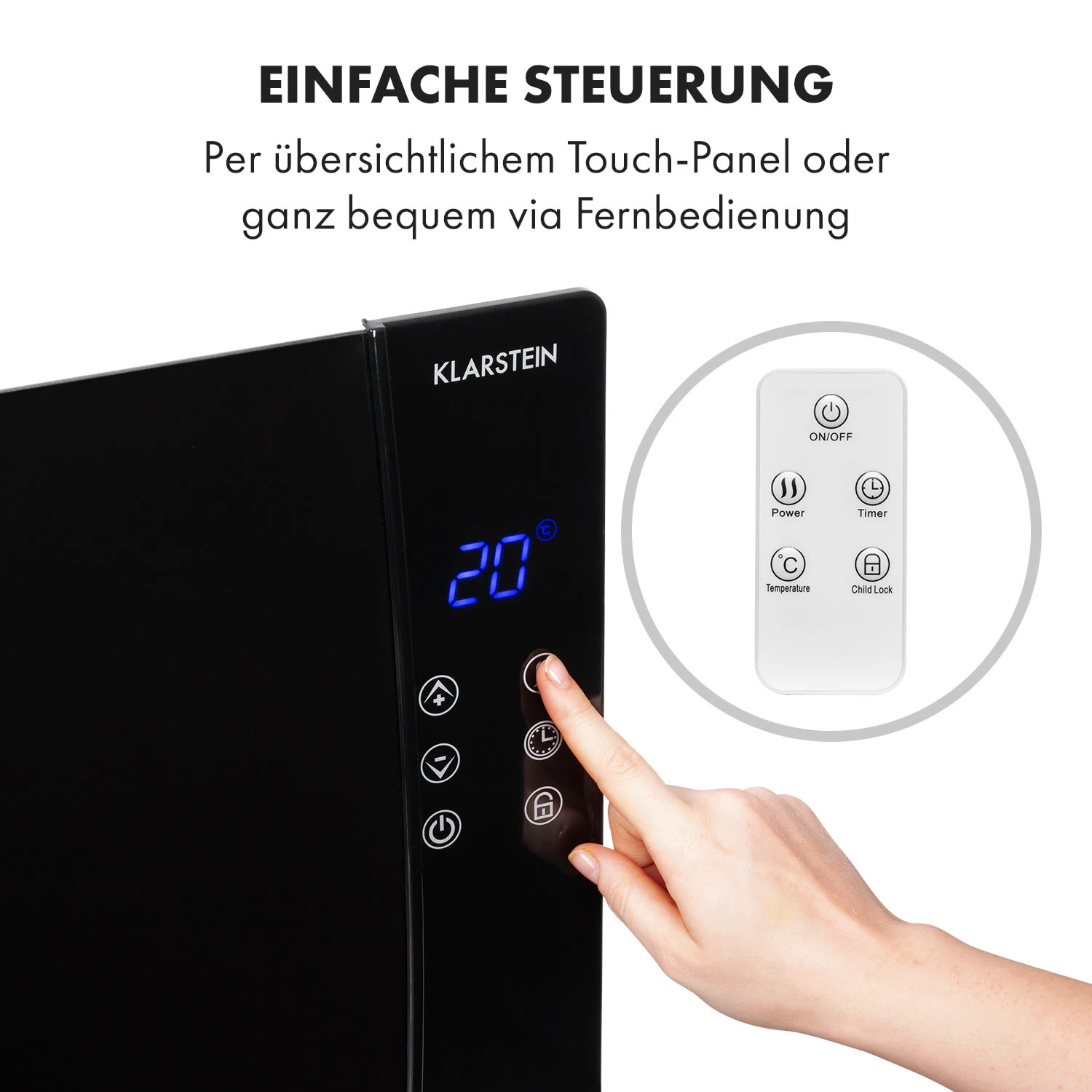 Lindholm Konvektionsheizgerät Thermostat Timer 2000W – Bild 7