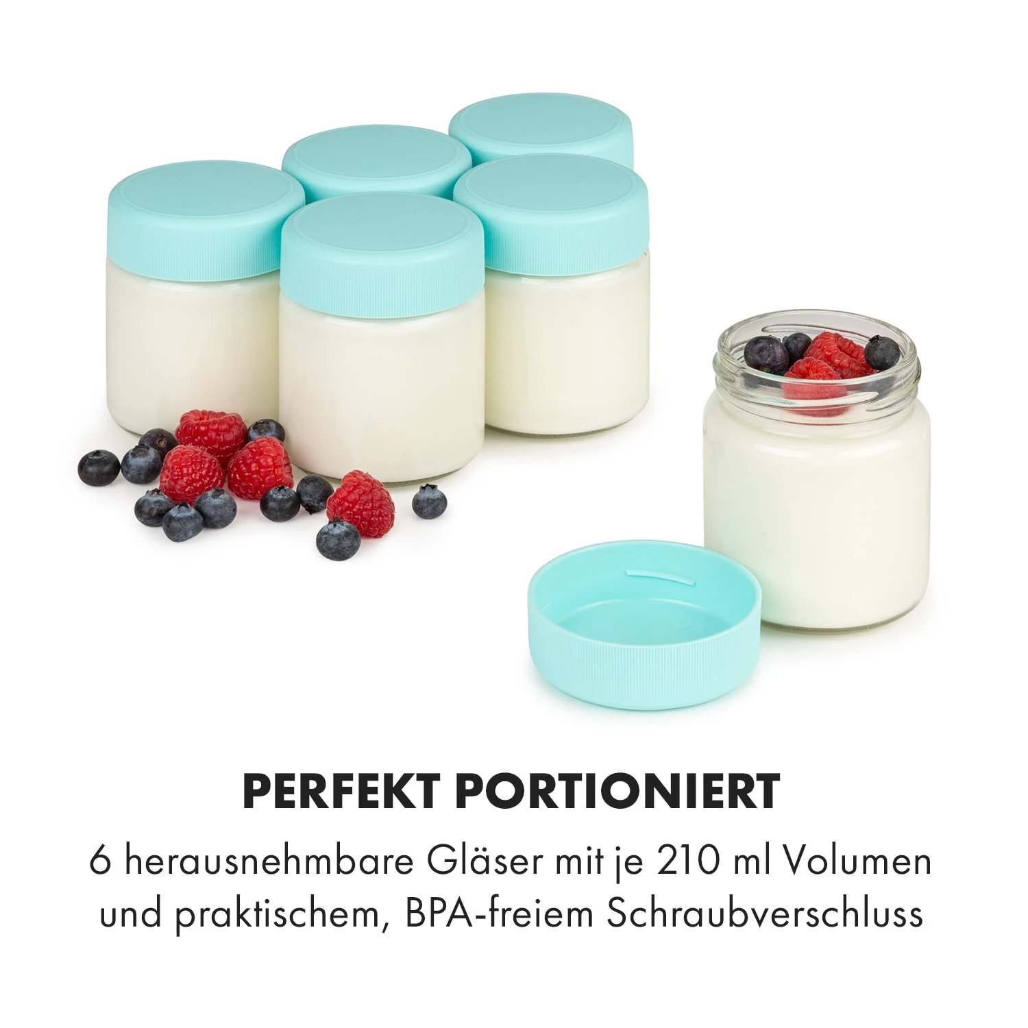 Gaia Greek Joghurt-Maker 1,26 L 6 Gläser Inkl. Sieb-Box – Bild 3