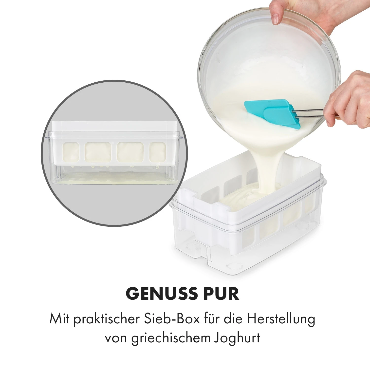 Gaia Greek Joghurt-Maker 1,26 L 6 Gläser Inkl. Sieb-Box – Bild 6