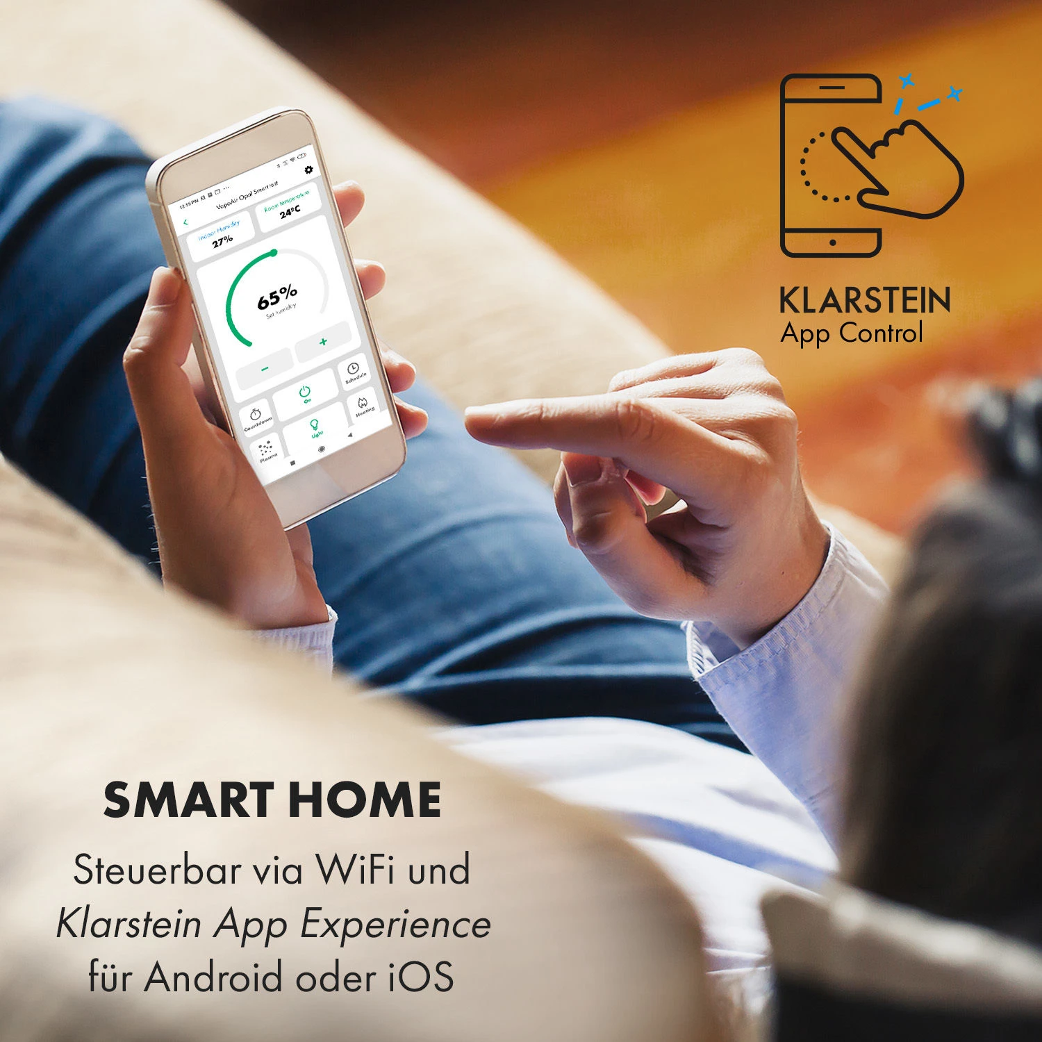 VapoAir Opal Smart Luftbefeuchter App-Steuerung LED-Screen Fernbedienung – Bild 2