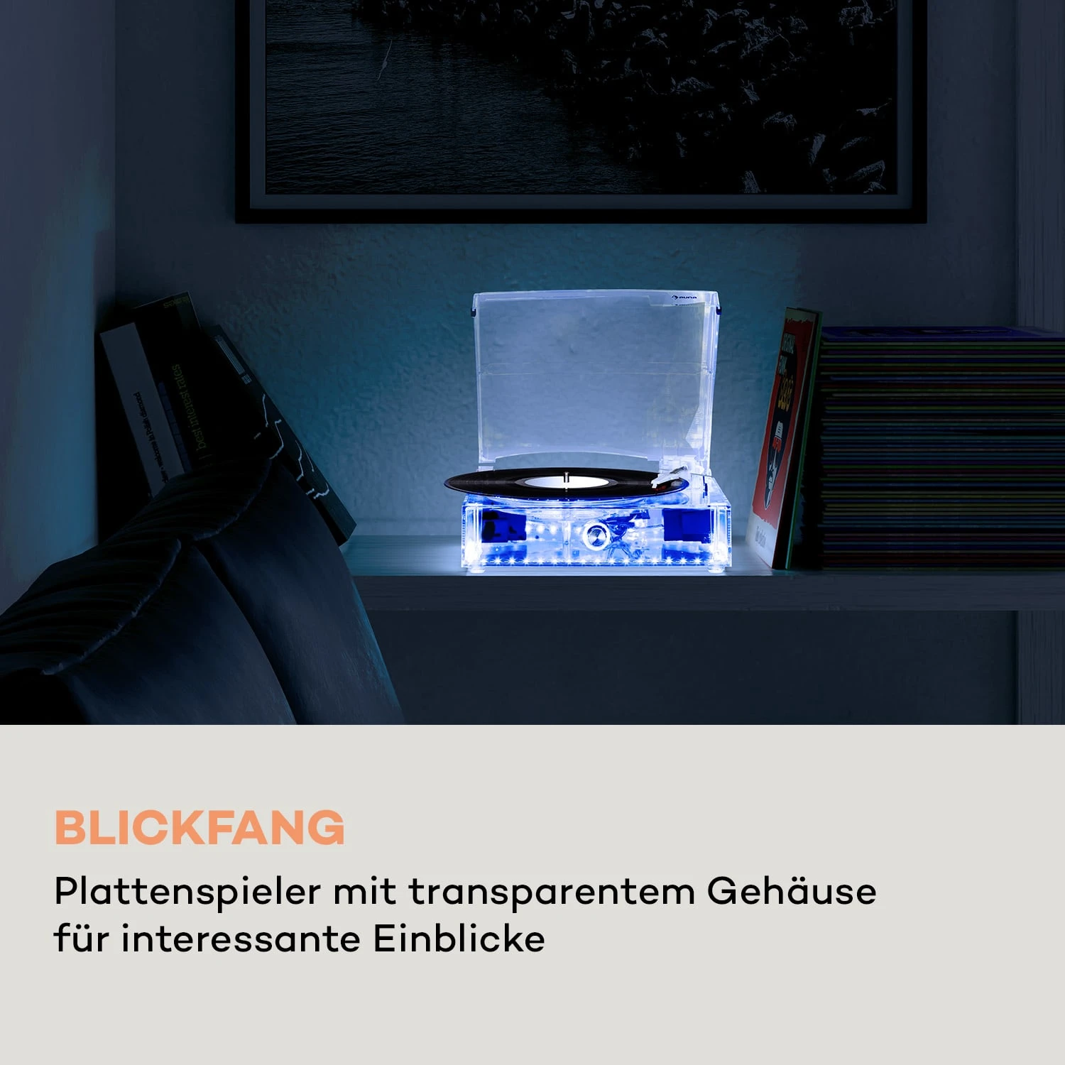 ClearTech Plattenspieler 33/45/78 U/min Bluetooth Stereolautsprecher – Bild 2