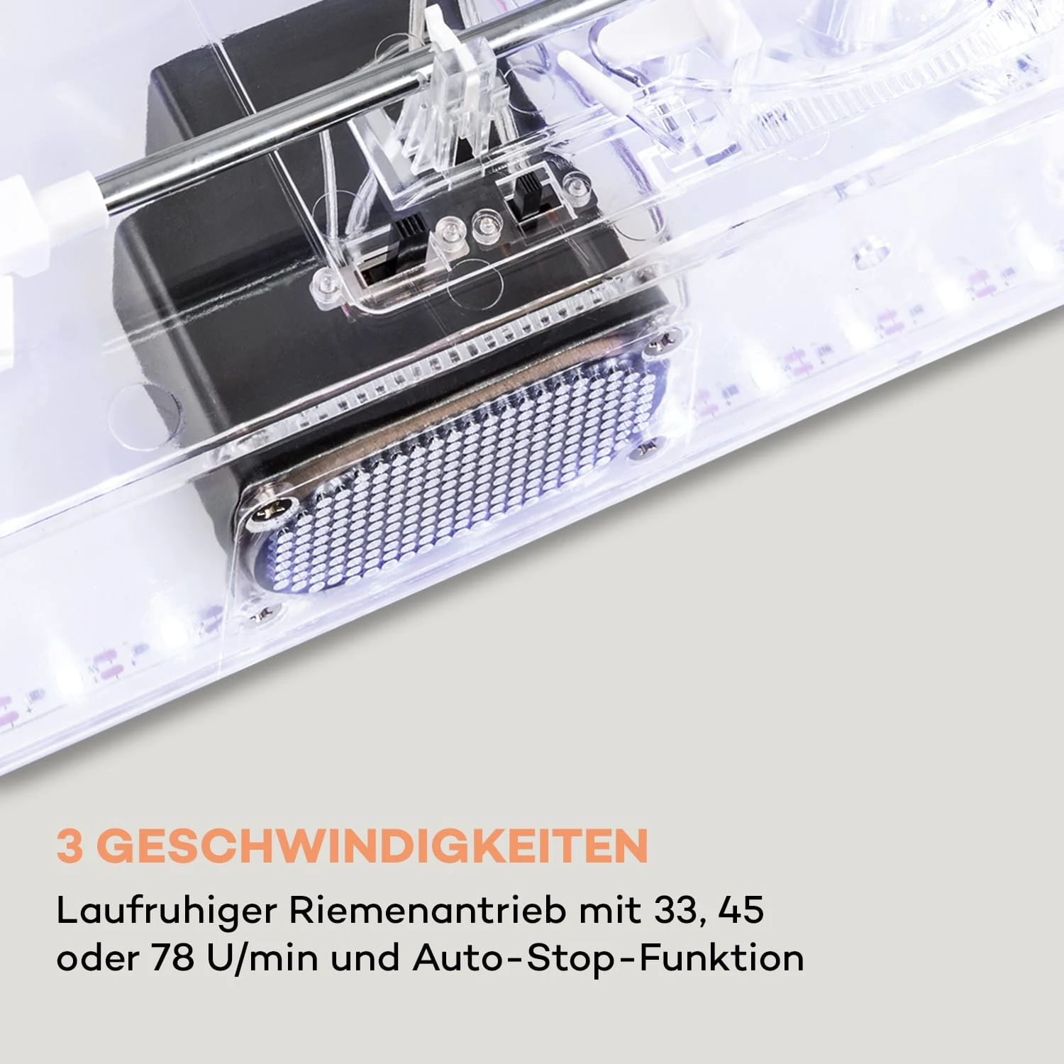 ClearTech Plattenspieler 33/45/78 U/min Bluetooth Stereolautsprecher – Bild 4