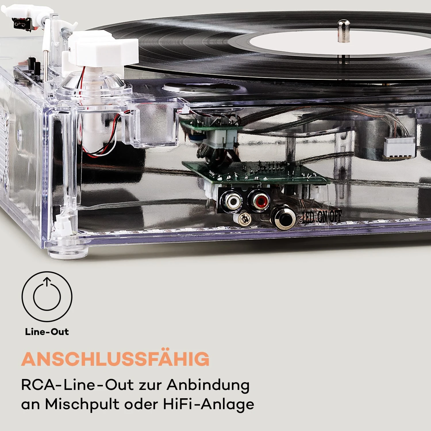 ClearTech Plattenspieler 33/45/78 U/min Bluetooth Stereolautsprecher – Bild 7
