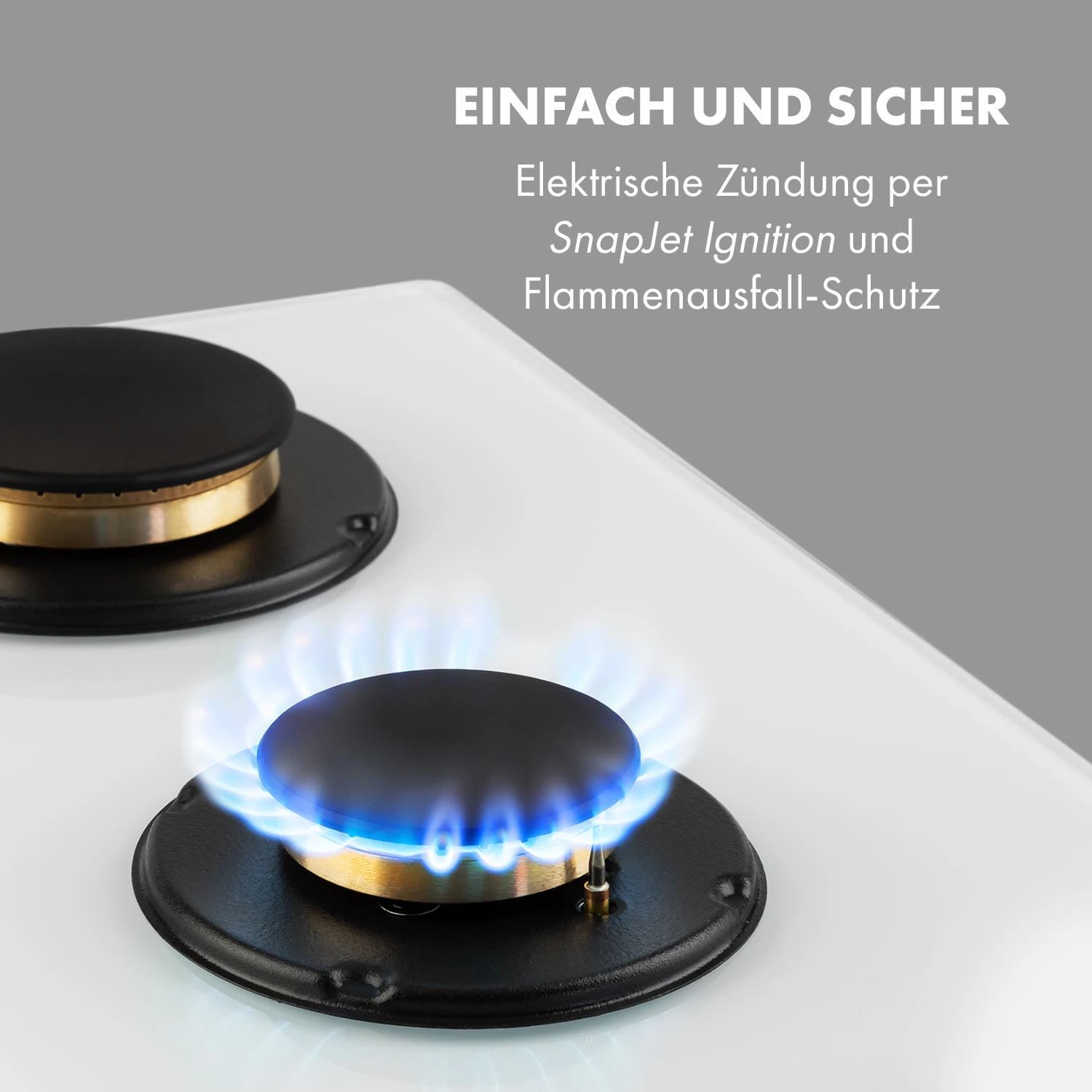 Goldflame 5 Gaskochfeld 5-flammig Messing-Brenner Glaskeramik – Bild 5