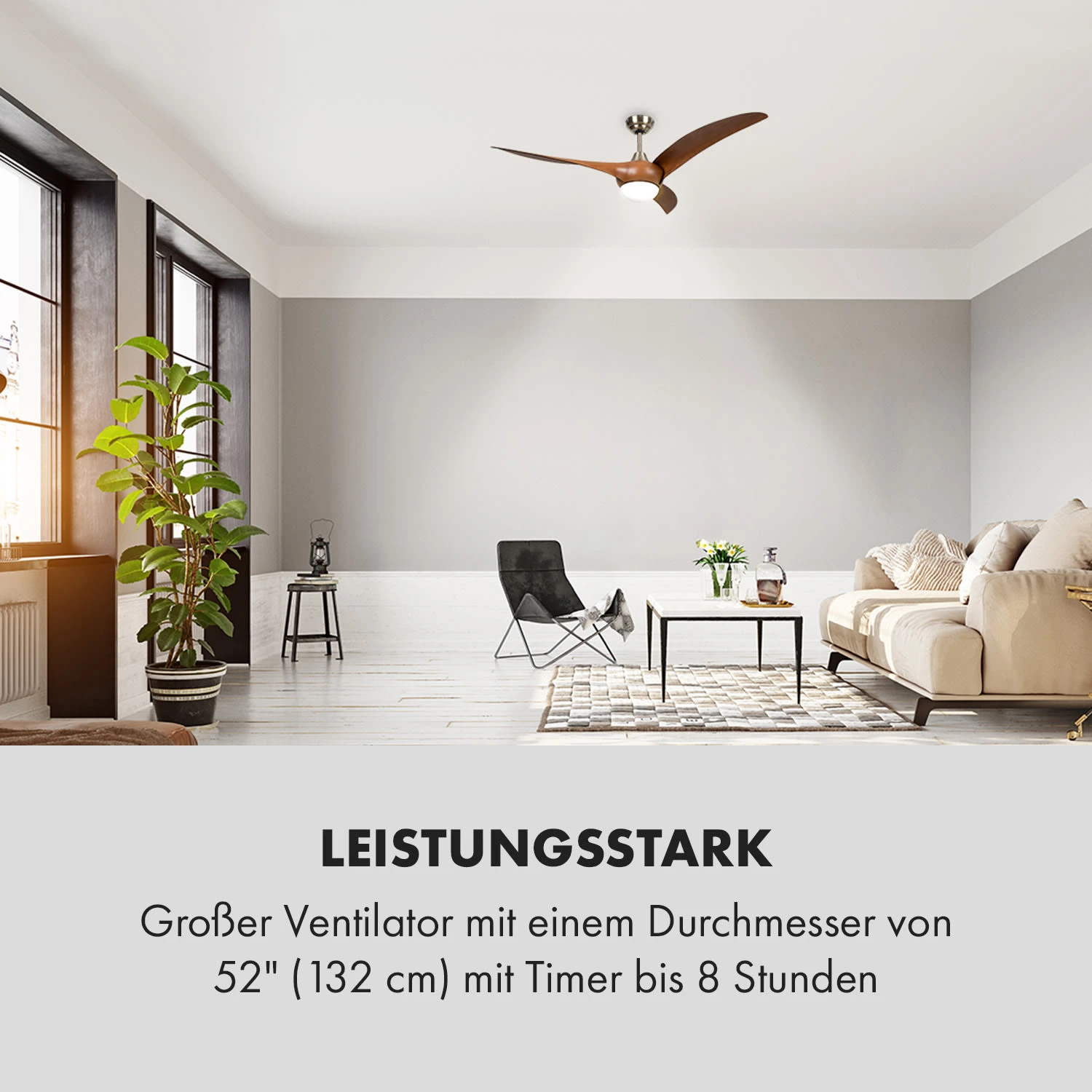 Monteverde Deckenventilator Deckenleuchte 52" 8.376m³/h 3 Flügel – Bild 6