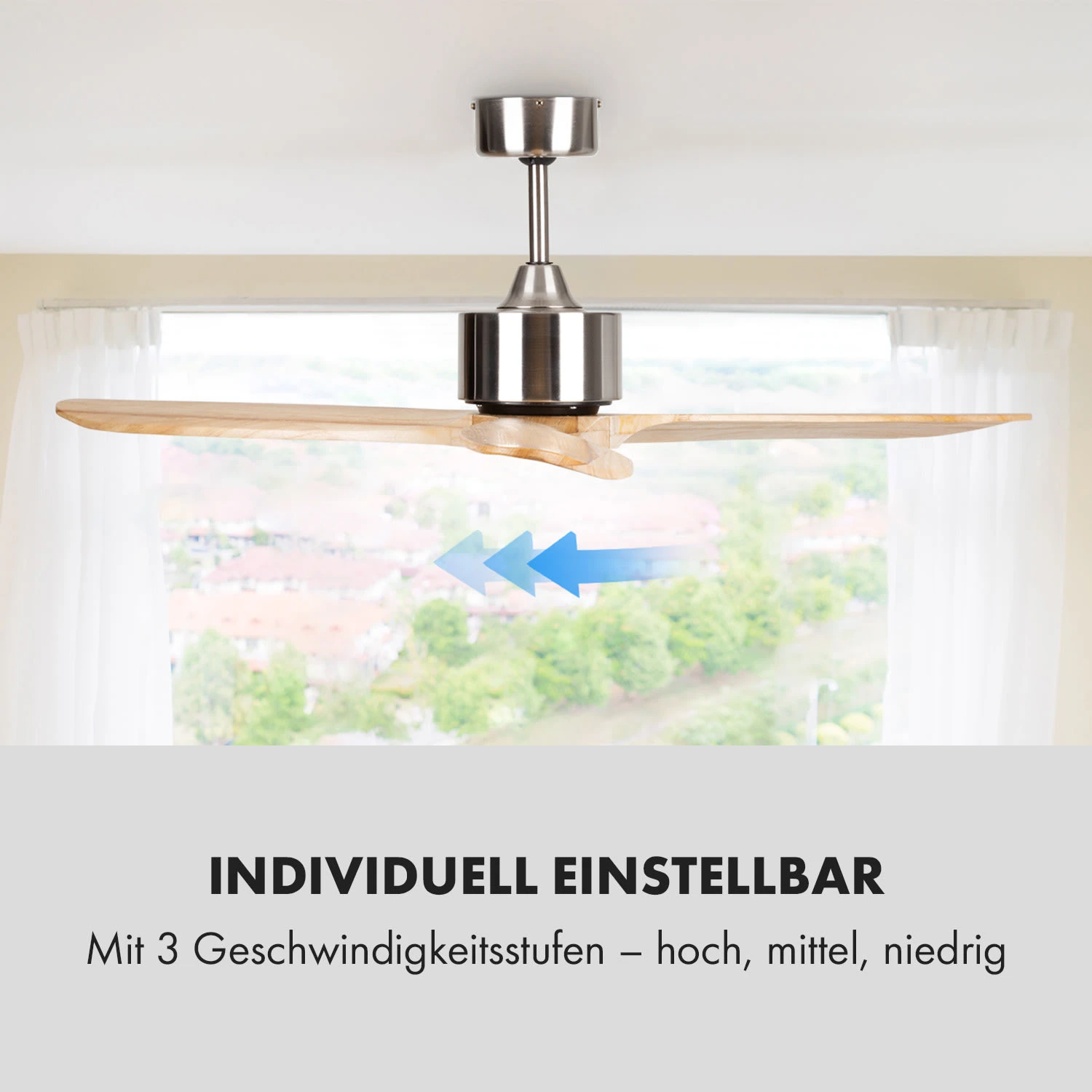 Santa Elena Deckenventilator 52" 9.060m³/h 3 Echtholzflügel – Bild 5