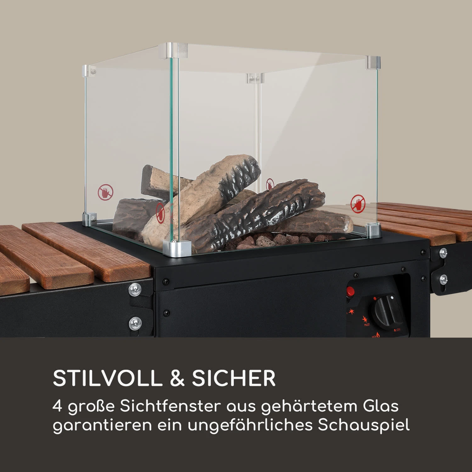 Flagranti Plus Gasheizstrahler 8kW Seitentische Edelstahl 6 – Bild 3