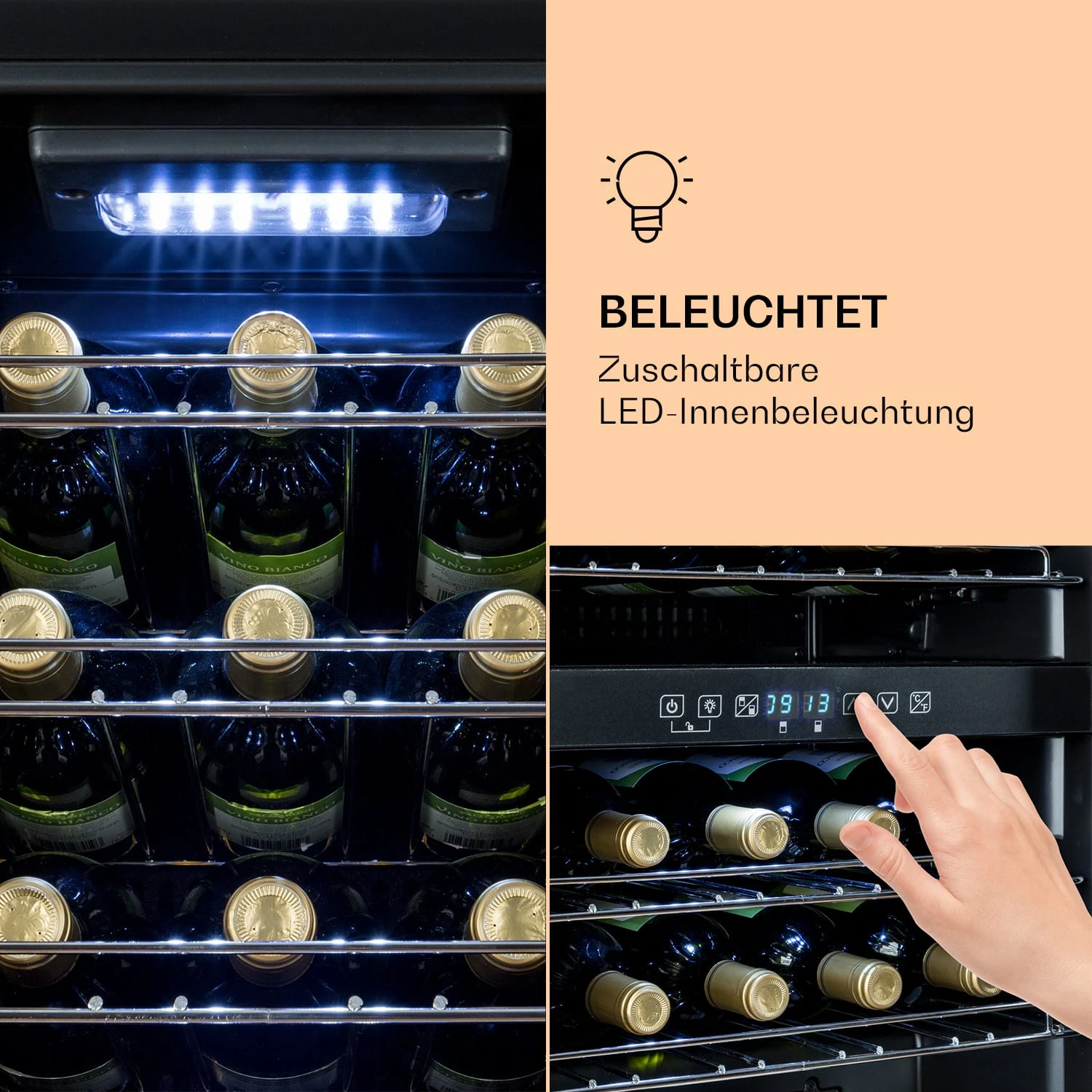 Shiraz 29 Duo Weinkühlschrank 2 Zonen 80L/29 Flaschen 5-22°C Touch – Bild 5