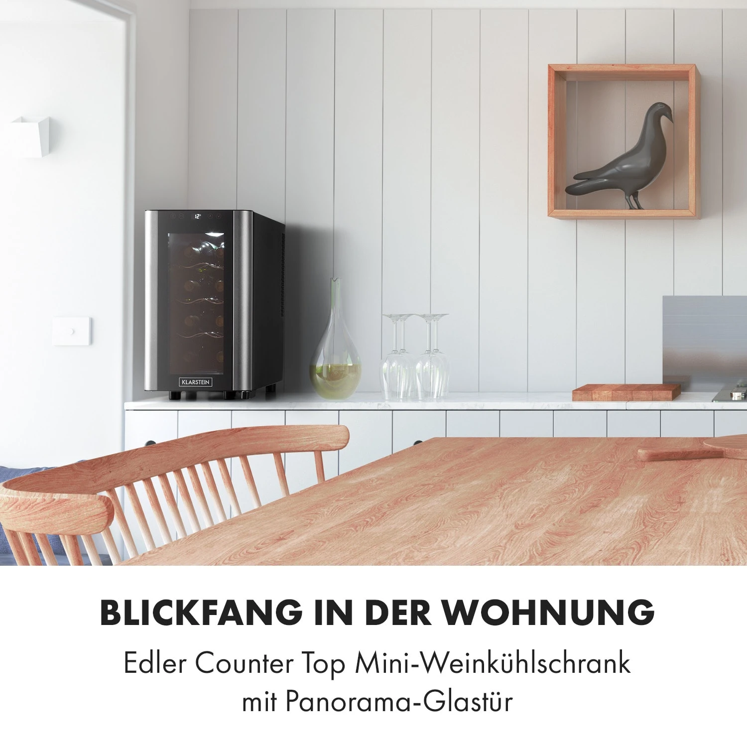 Reserva 8 Slim Uno Weinkühlschrank 8 Flaschen 23 Liter Edelstahl – Bild 2