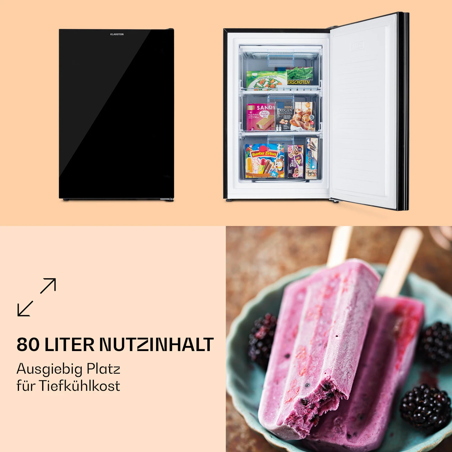 Pluto 80L Gefrierschrank 4-Sterne 80 Liter Bis -18 °C – Bild 3