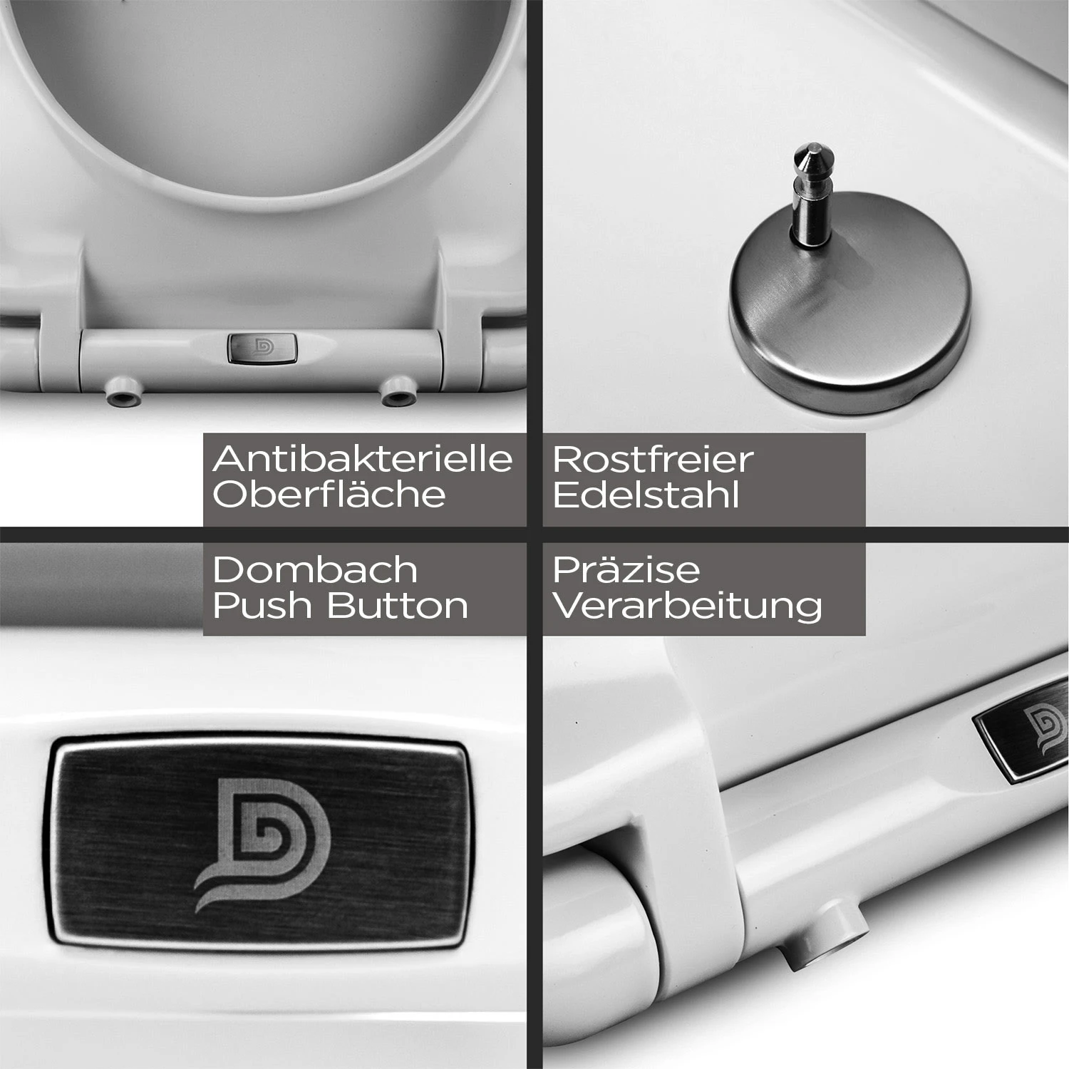 Aliano Toilettendeckel D-Form Absenkautomatik Antibakteriell – Bild 5