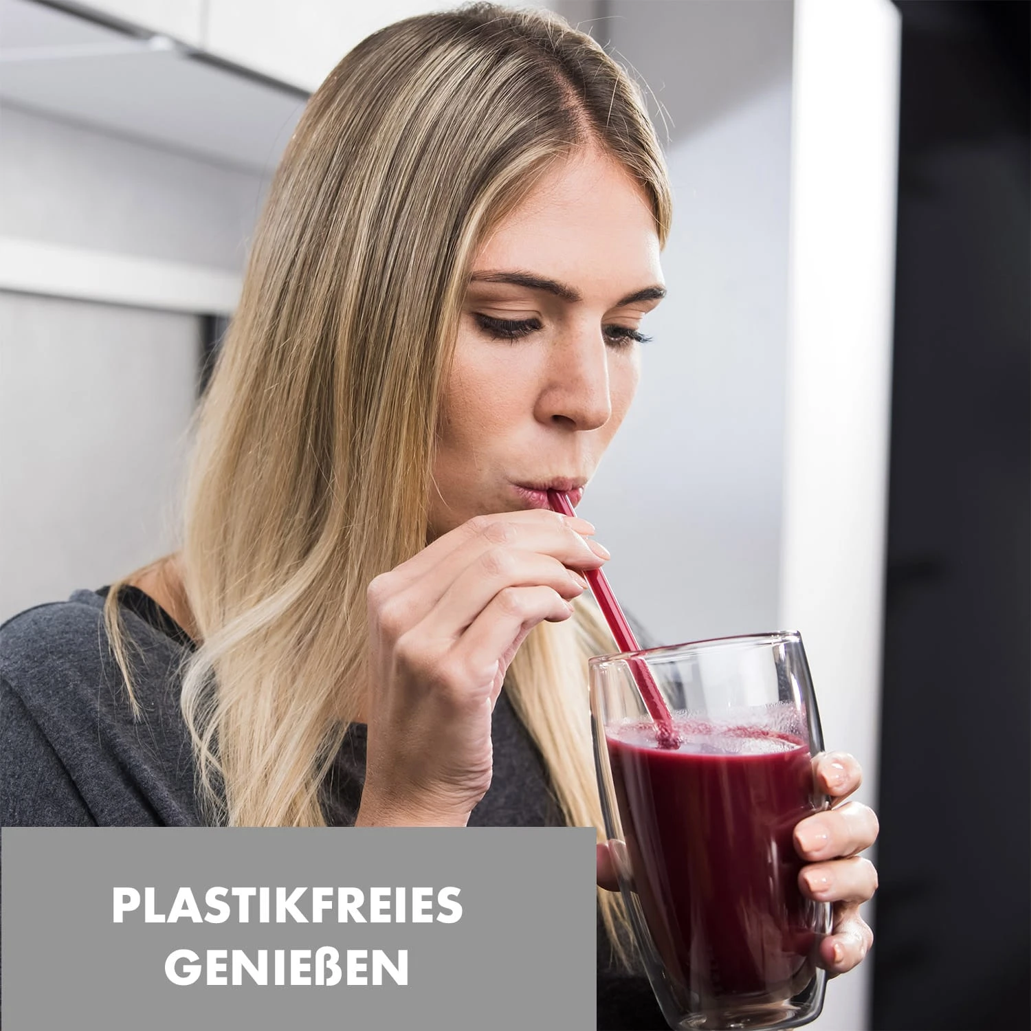 Glaswerk Salizzada Glasstrohhalme 7 Stück 0,8 X 20 Cm (ØxH) Holzhalterung Bürste – Bild 3