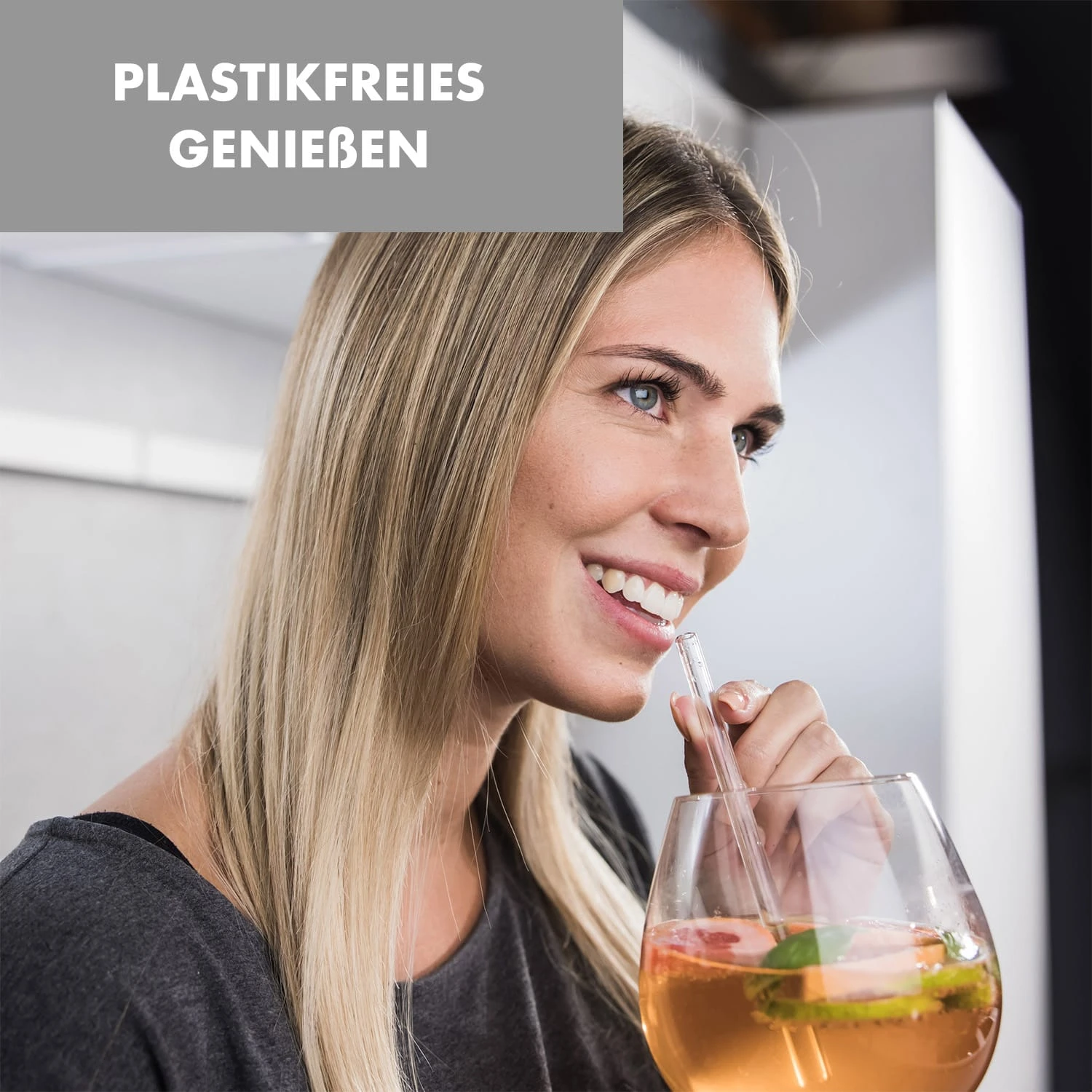 Glaswerk Frezzeria Glasstrohhalme 7 Stück 0,8 X 15 Cm (ØxH) Holzhalterung Bürste – Bild 3