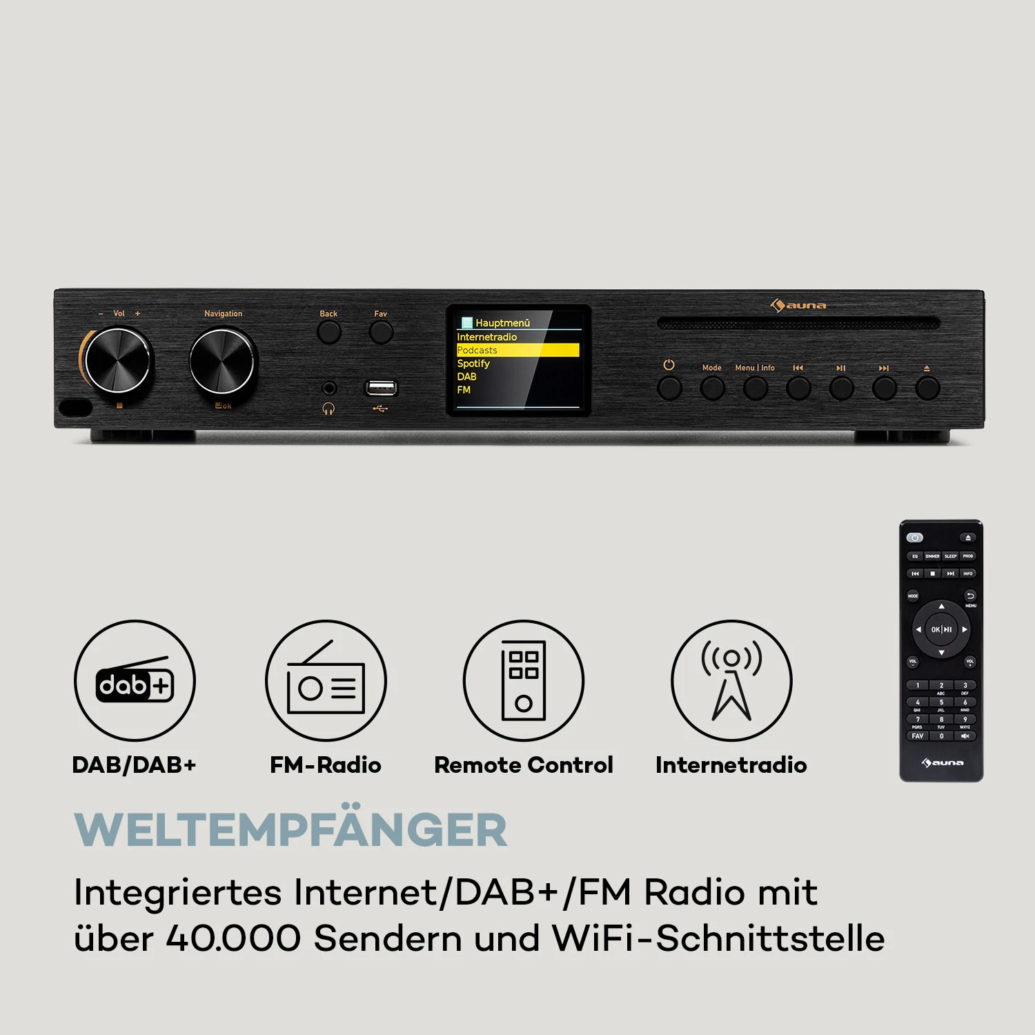 Black Star CD-HiFi-Receiver Verstärker Internet/DAB+/FM-Radio CD-Player WiFi – Bild 3