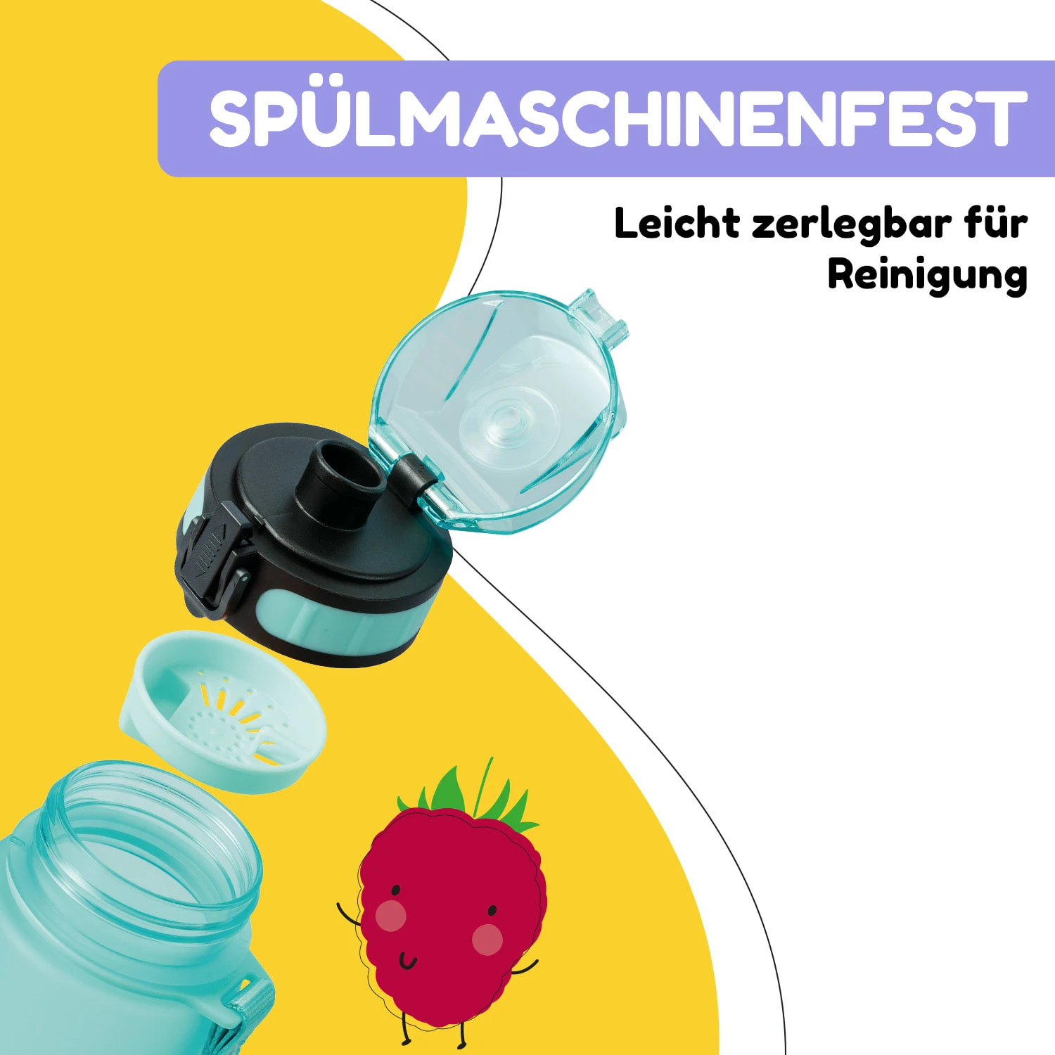 Schmatzfatz Trinkflasche Sportflasche 350 Ml 18 Cm Tritan – Bild 4