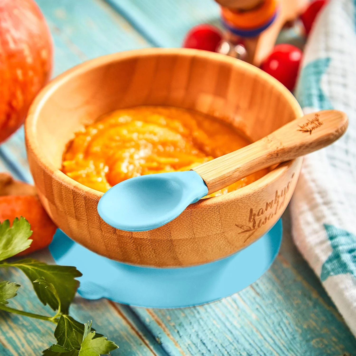 Kindergeschirr Mit Bambusschale Und Löffel 400 Ml Inkl. Saugnapf Ø: 13,7 Cm – Bild 2