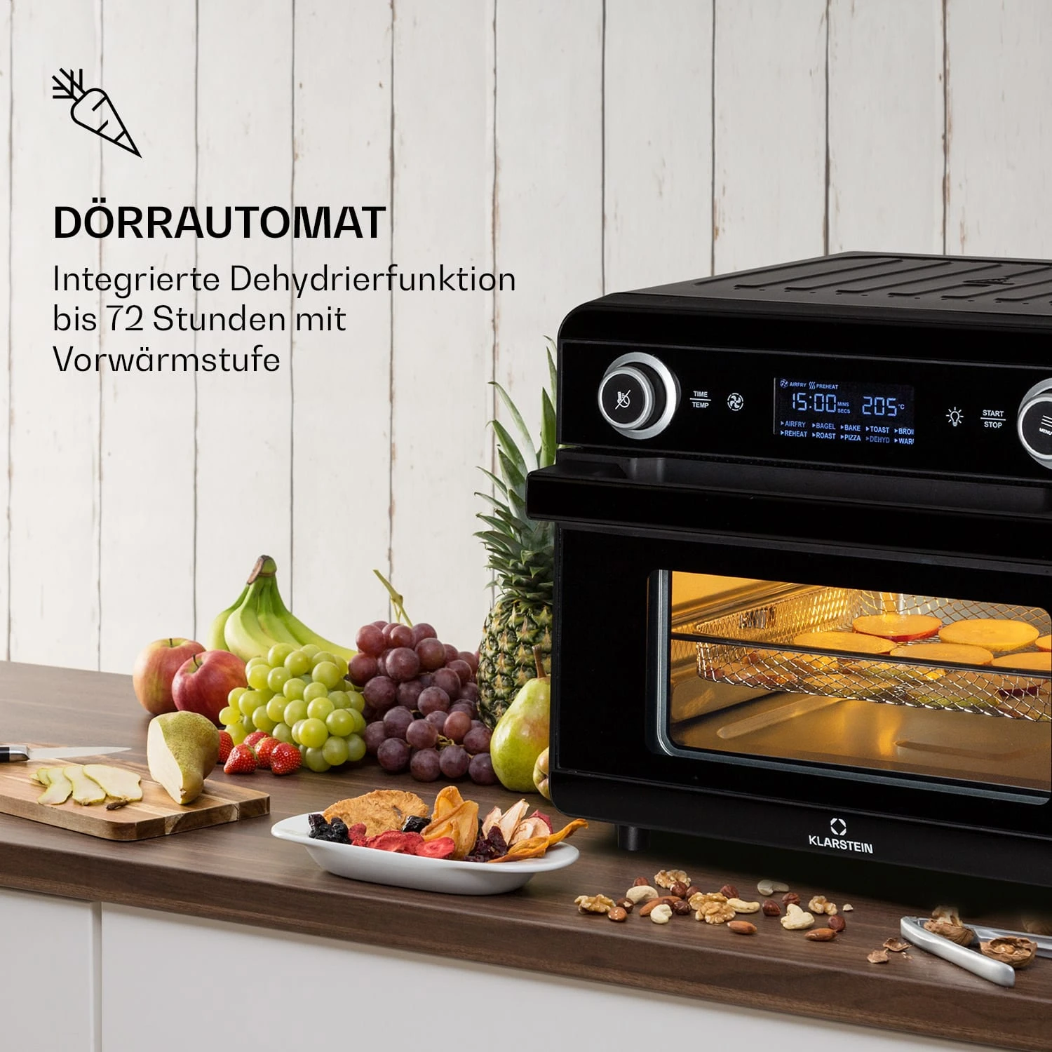 AeroVital Jumbo 3-in-1 Heißluftfritteuse Toaster Dörrautomat 1550 W 18 Liter – Bild 6