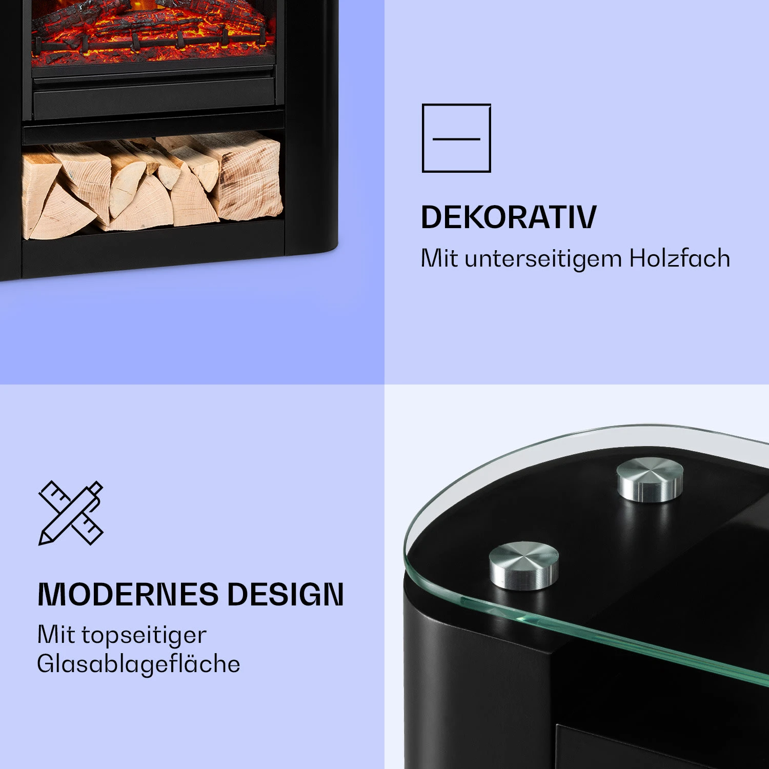 Studio 5 Arc Elektrokamin 1800 W LED-Flammen Heizlüfter Fernbedienung – Bild 5