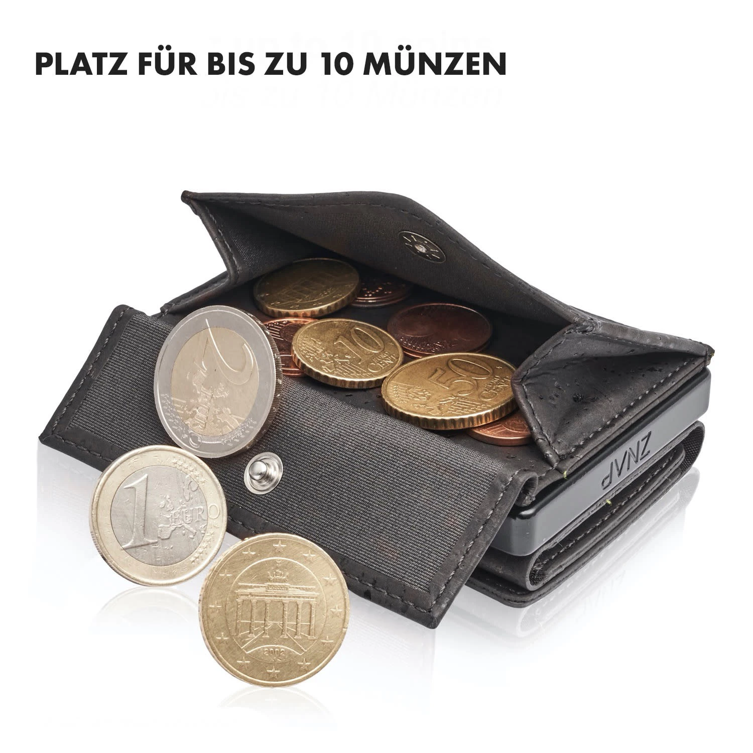 Coin Pocket Mit RFID-Schutzkarte Für ZNAP Slim Wallets 8 Und 12 Druckknopf – Bild 4