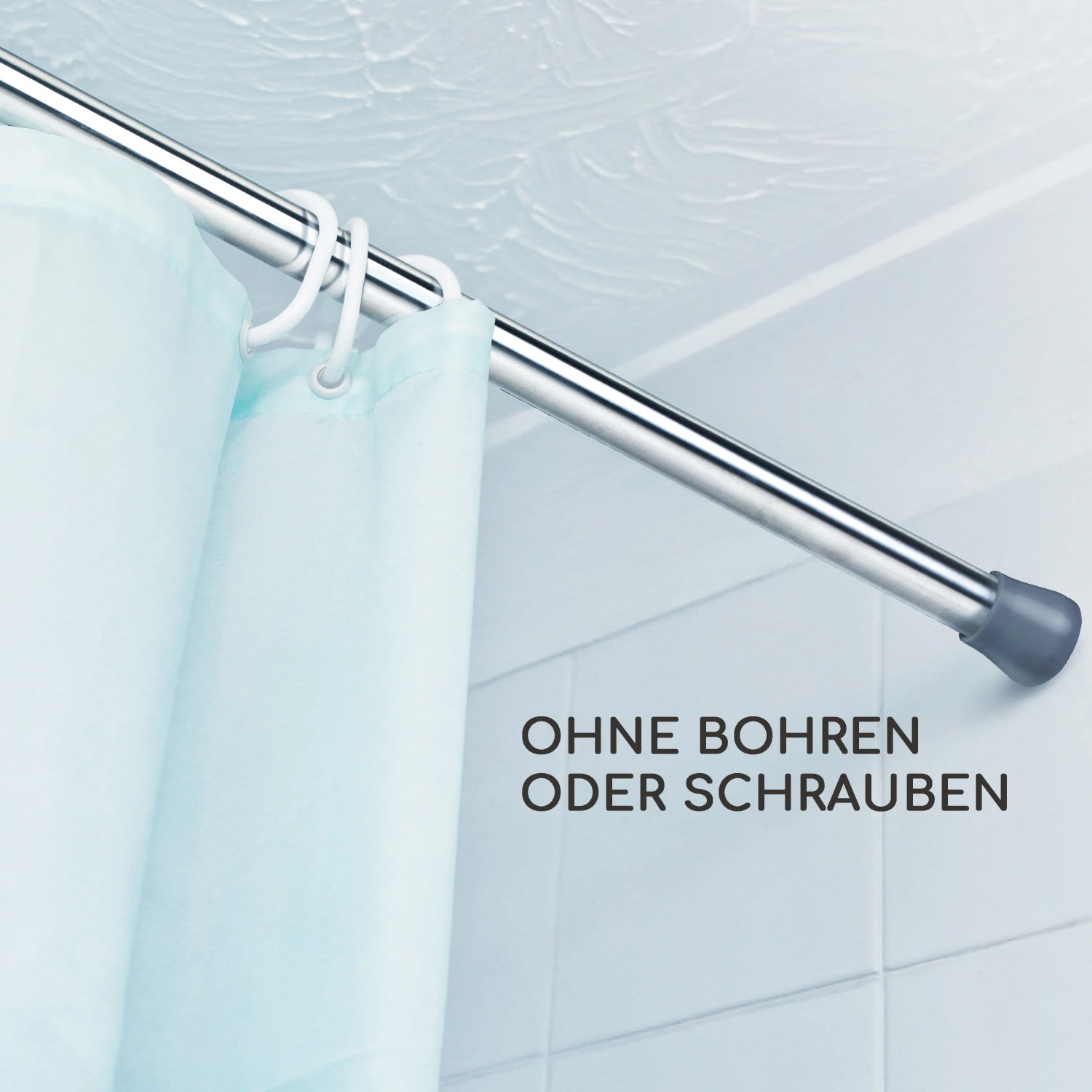 Stamina S Teleskopstange Duschvorhang 70-120cm Rutschfest – Bild 4