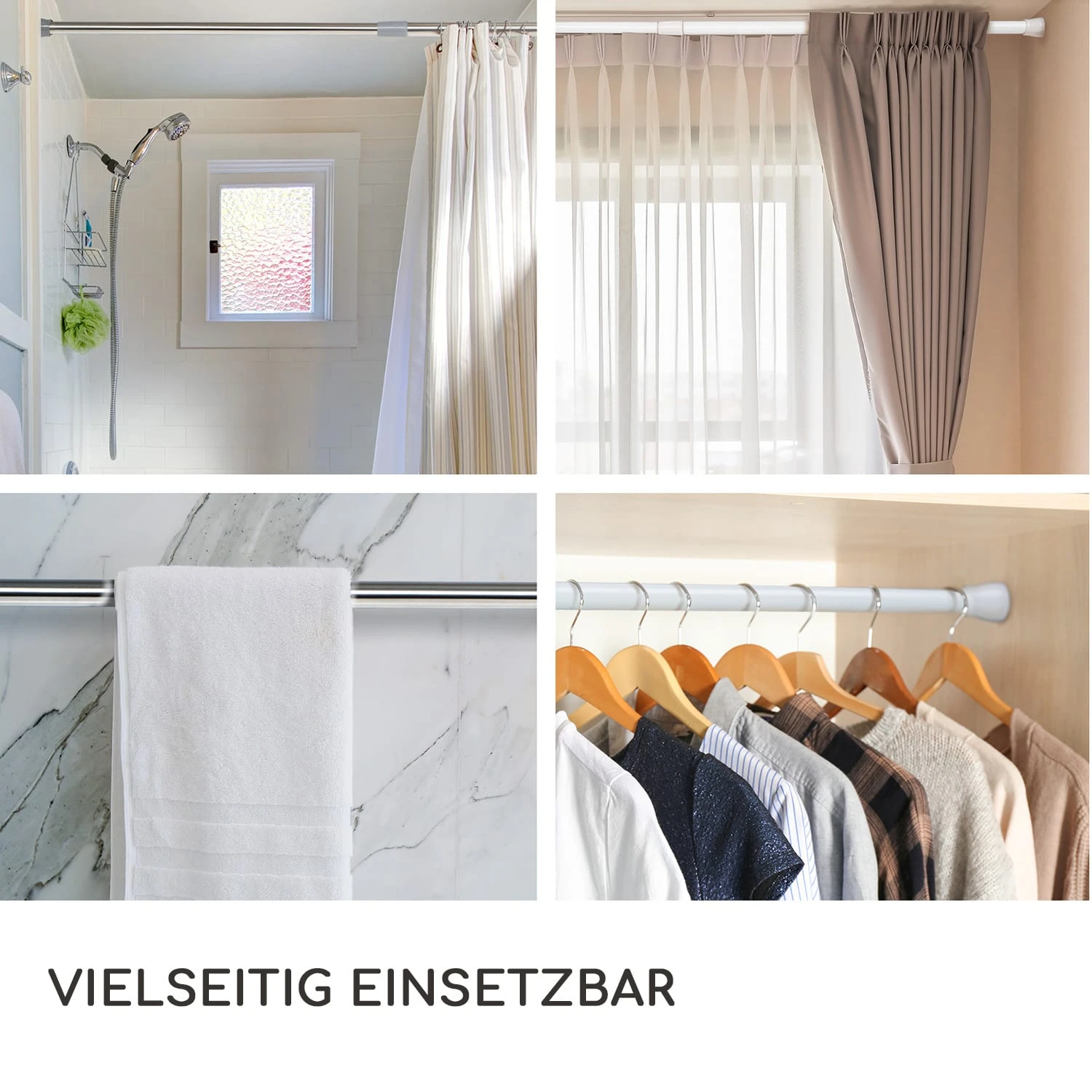 Stamina S Teleskopstange Duschvorhang 70-120cm Rutschfest – Bild 6