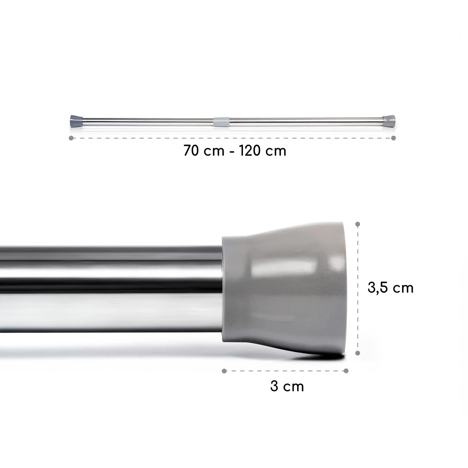 Stamina S Teleskopstange Duschvorhang 70-120cm Rutschfest – Bild 7