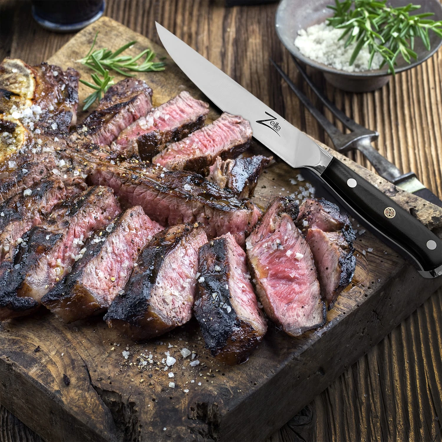 Alpha-Royal German 5" Steakmesser 4er-Set 56 HCR Edelstahl – Bild 6