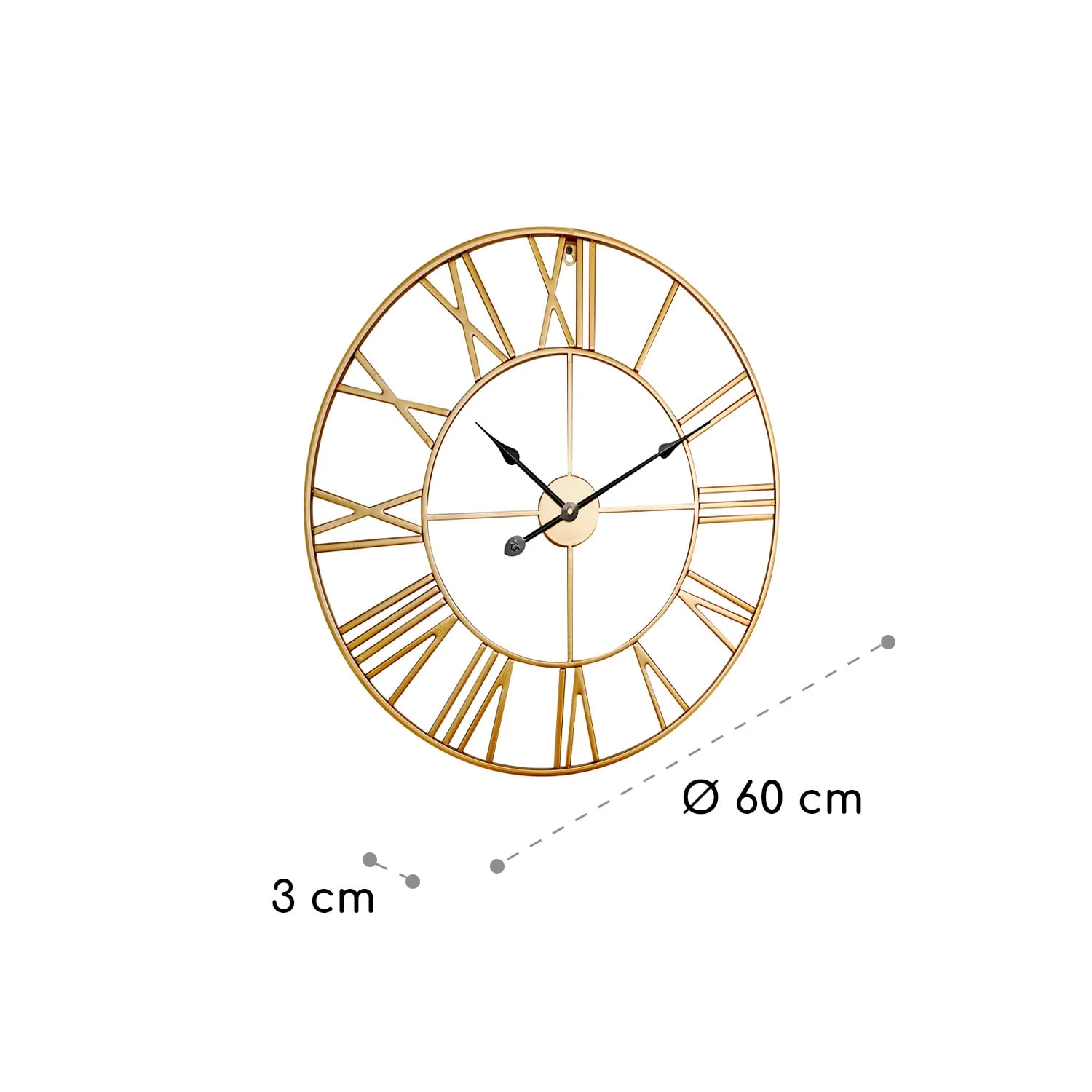 Queensway 60 Wanduhr Metallrahmen Geräuschlos Ø 60 Cm – Bild 7