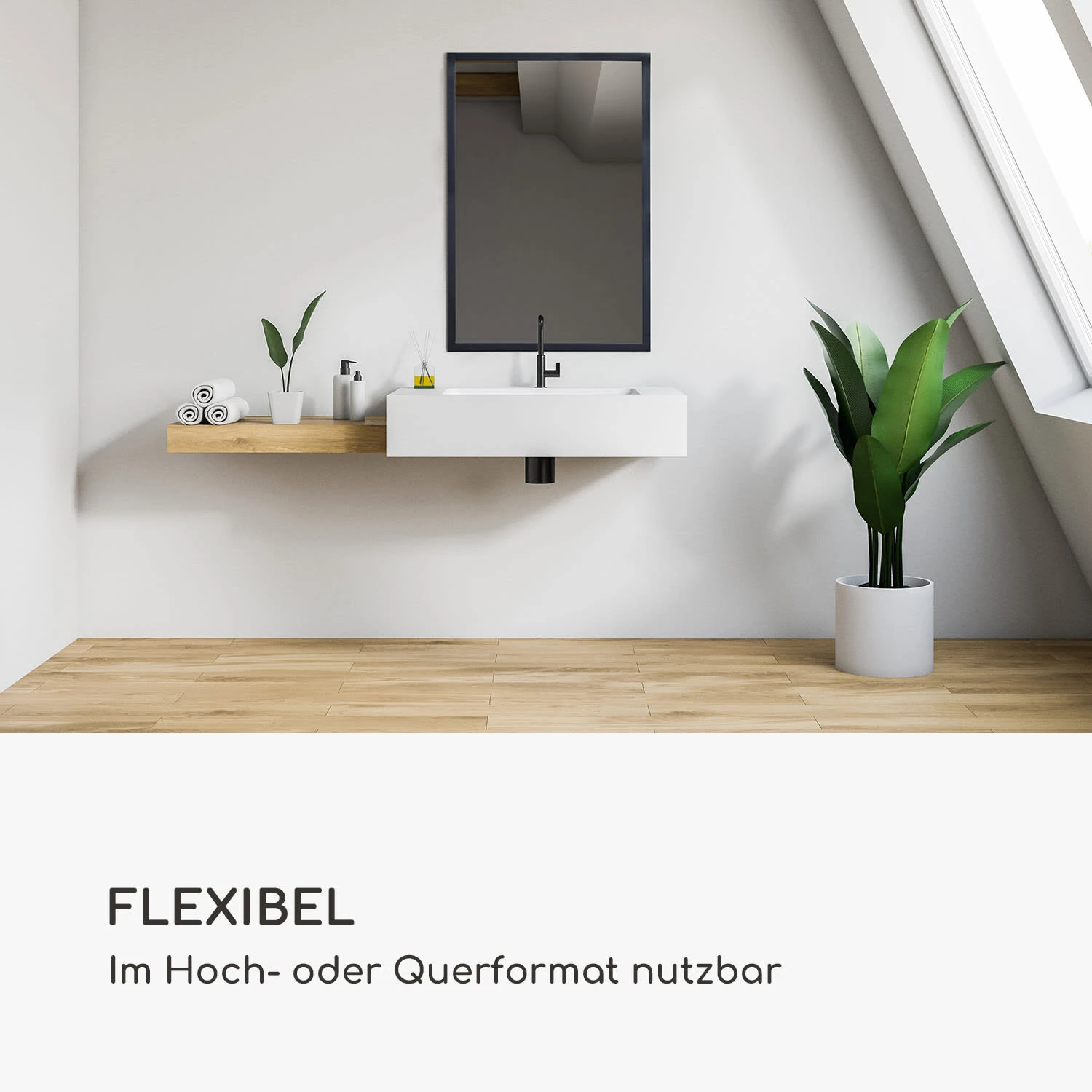 Arsenal Wandspiegel Echtholz Rechteckig 90 X 60 Cm – Bild 2