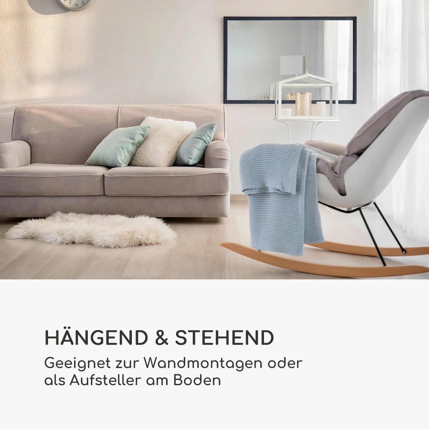 Arsenal Wandspiegel Echtholz Rechteckig 90 X 60 Cm – Bild 3