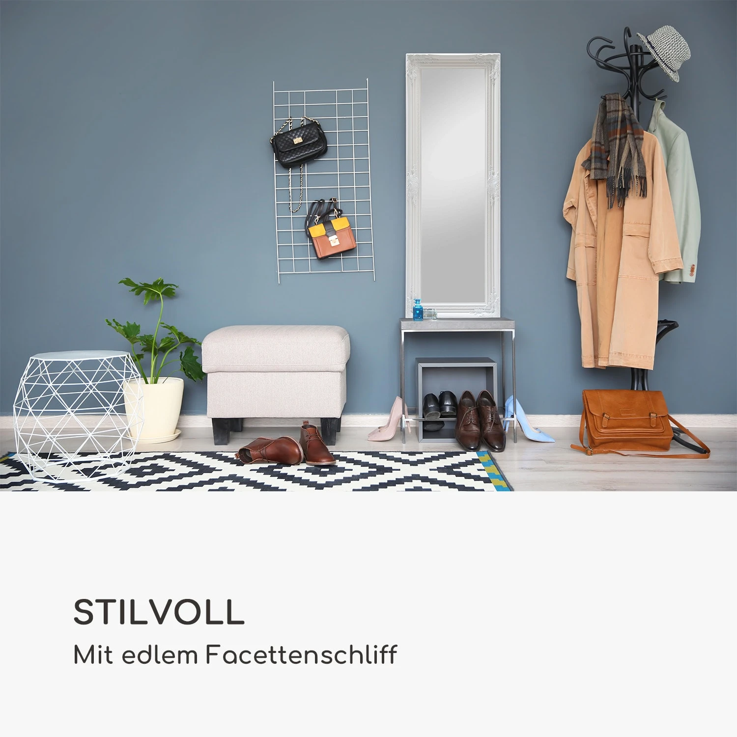 Ashford Standspiegel Massivholzrahmen Rechteckig 130 X 45 Cm – Bild 3