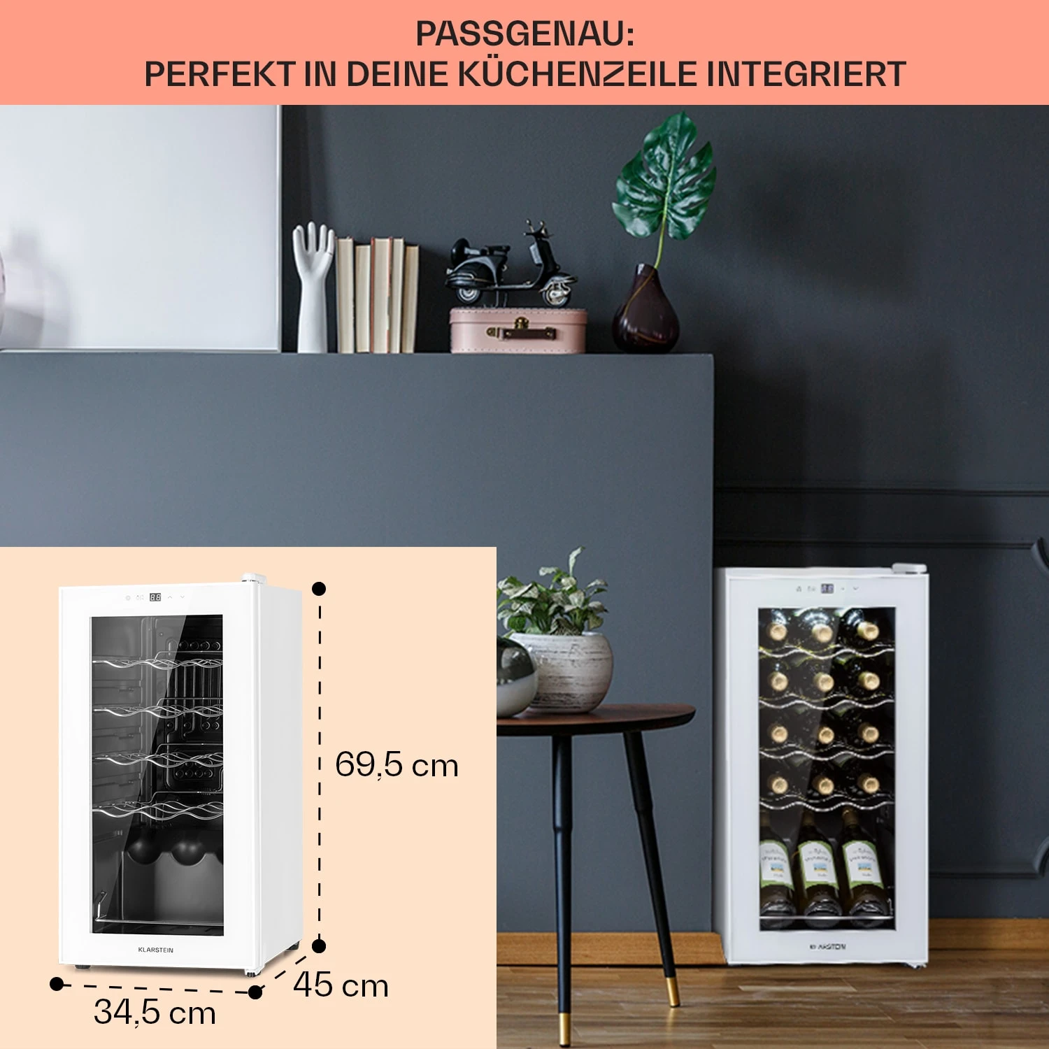 Shiraz 15 Slim Uno Weinkühlschrank 44l Touch-Bedienfeld 5-18°C – Bild 6