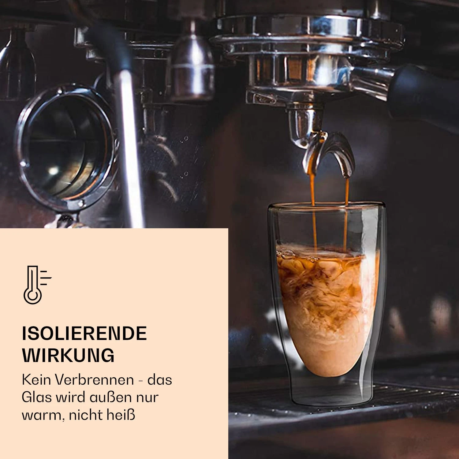 DUOS Doppelwandiges Glas | Thermoglas | 310 Ml | Trinkglas | Espressoglas, Teeglas, Shotglas | Für Heiße Und Kalte Getränke | Borosilikatglas| Hitze- Und Kältebeständig | Handgemacht | Spülmaschinenfest | Schwebe-Effekt – Bild 2