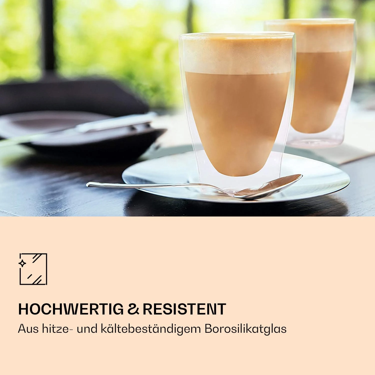 DUOS Doppelwandiges Glas | Thermoglas | 310 Ml | Trinkglas | Espressoglas, Teeglas, Shotglas | Für Heiße Und Kalte Getränke | Borosilikatglas| Hitze- Und Kältebeständig | Handgemacht | Spülmaschinenfest | Schwebe-Effekt – Bild 3