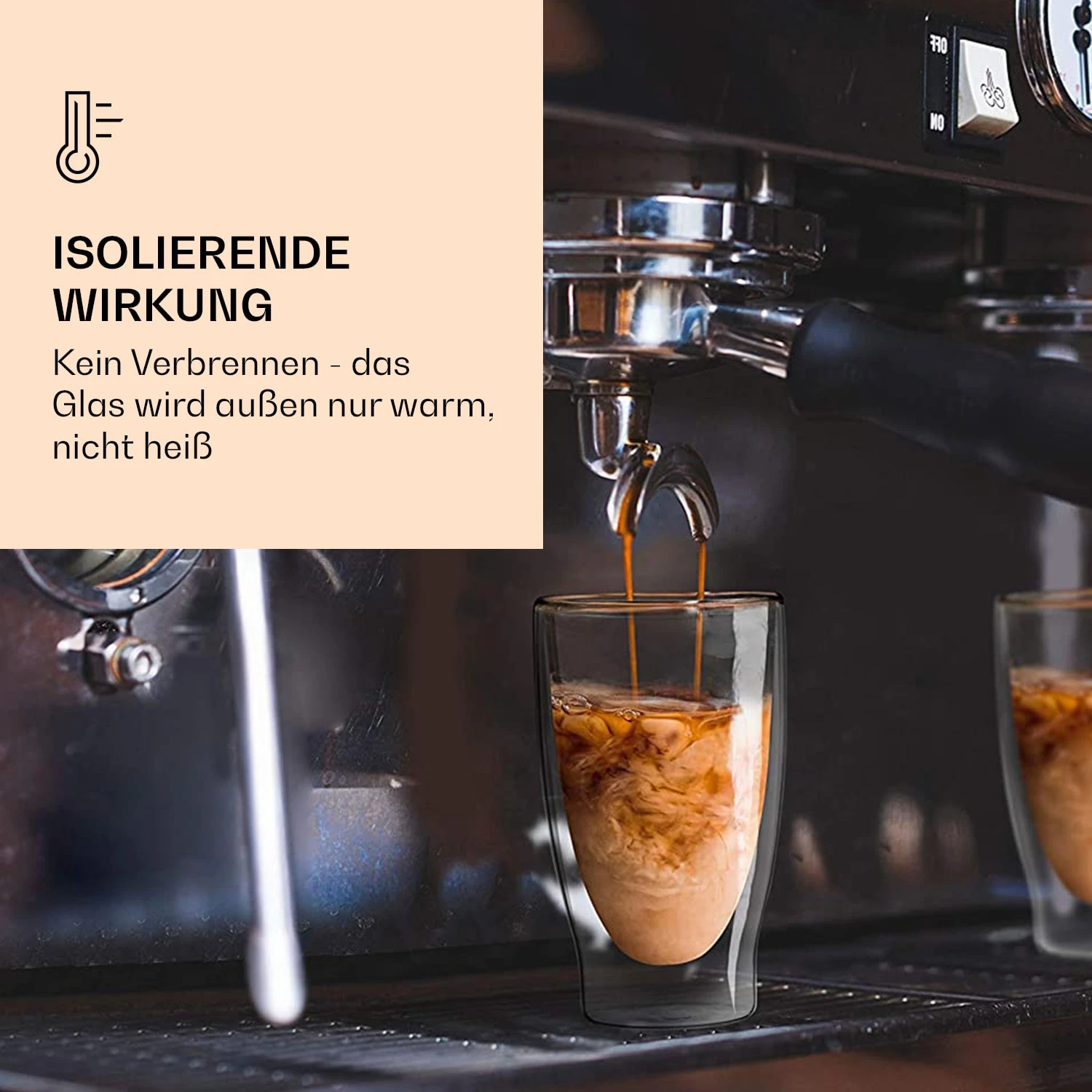 DUOS Doppelwandiges Glas 400 Ml Trinkglas Espresso Borosilikatglas – Bild 2